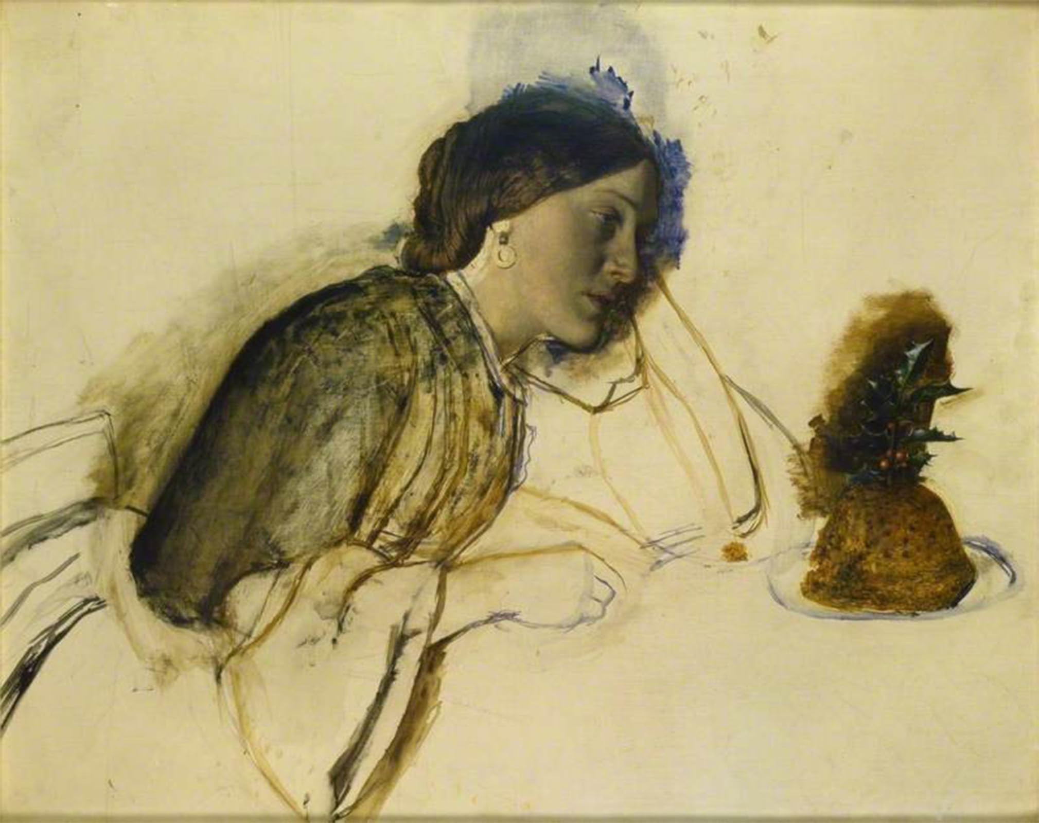SERENDIPITP Vintage Wall Art Canvas Nordic Poster Canvas Print Picture the Poor Actress's Christmas Dinner by Robert Braithwaite Martineau Wall Art Poster for Home Decor 60x90cm