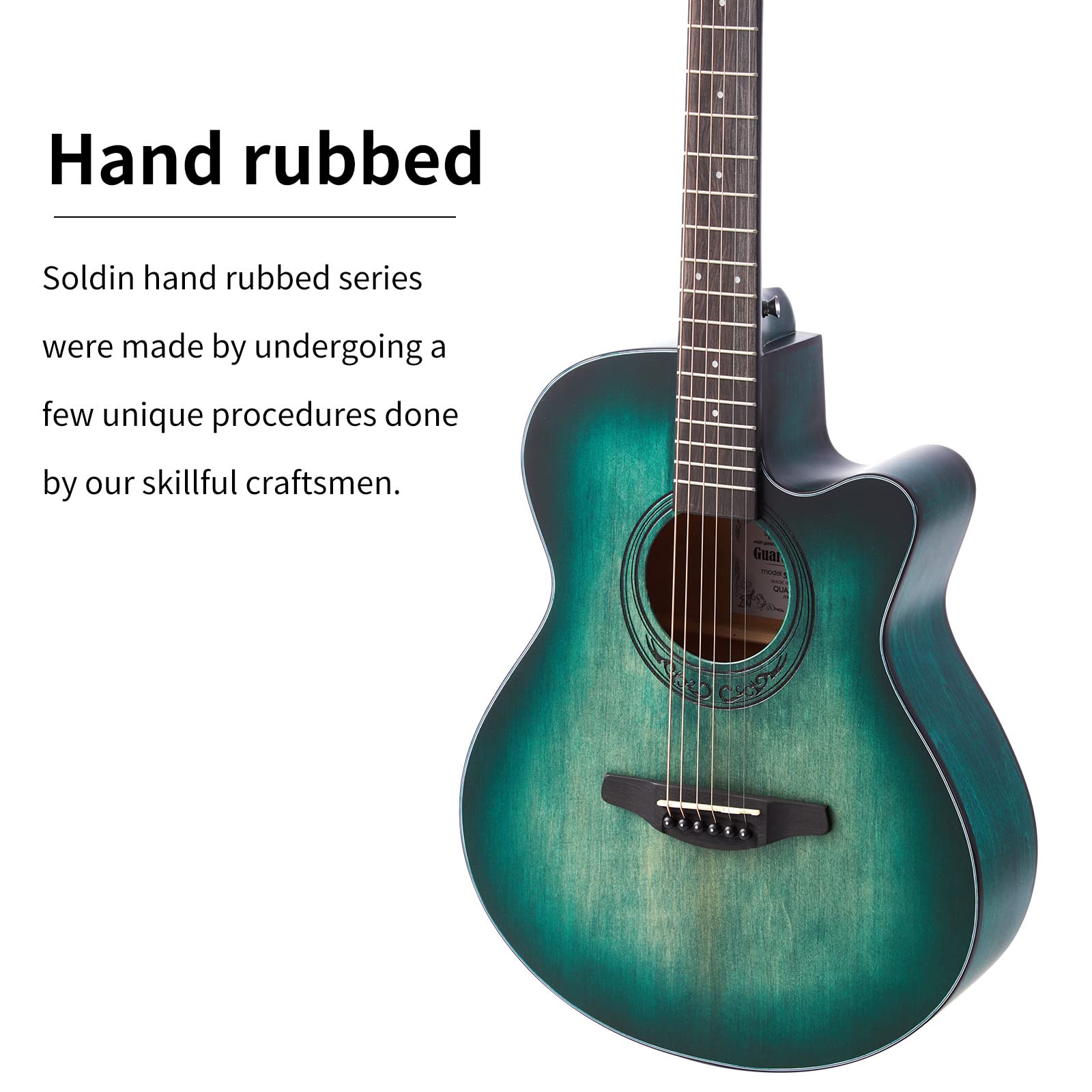 40 pouces Guitare acoustique Premium en épicéa massif Cutway Guitarra Bundle kit avec sac de transport,support de guitare,accordeur,sangle,capo,cordes,chiffon de nettoyage et médiators