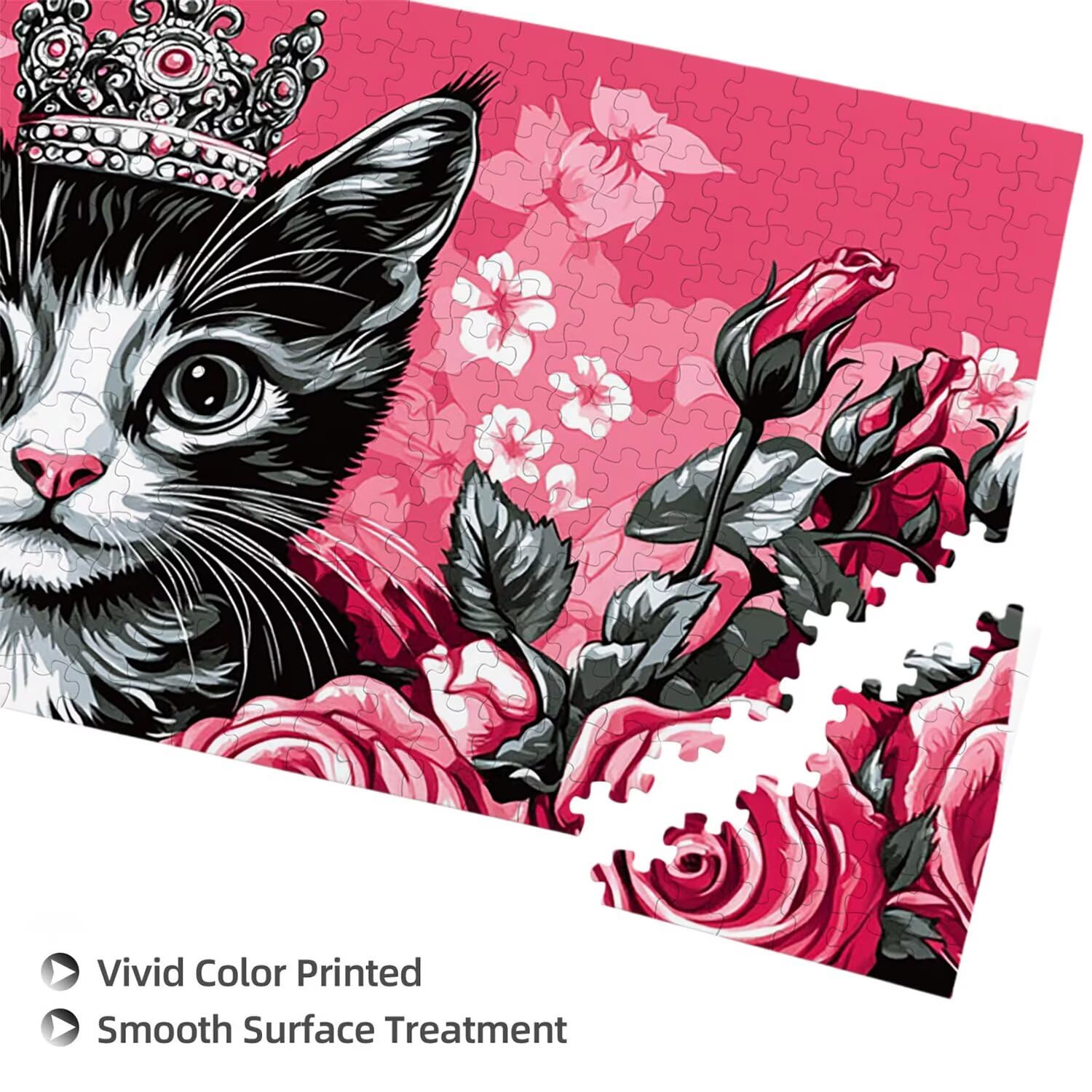 Różowy kot - Puzzle 900 sztuk dla dorosłych - Puzzle DIY, kreatywna rozrywka, sztuka nowoczesna, klasyczne puzzle dla dorosłych i młodzieży w wieku 12 lat, pomysł na prezent dla mężczyzn i kobiet 87 x