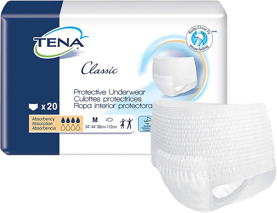 Tena Classic Medium Moderate Absorbency Pull-Up Adult Briefs, 20 Count