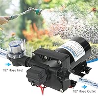 Vista 2 de Bomba de agua Revolution de 5.0 GPM 12V DC 55 PSI Revolution con interruptor de presión compatible con cámper, RV, ducha, rociador