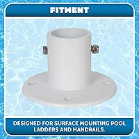 Vista 3 de ECOTRIC Brida de anclaje de cubierta de aluminio fundido sobre el suelo, escaleras/pasamanos/tobogán - 1 7/8 pulgadas de diámetro de 1.9 pulgadas