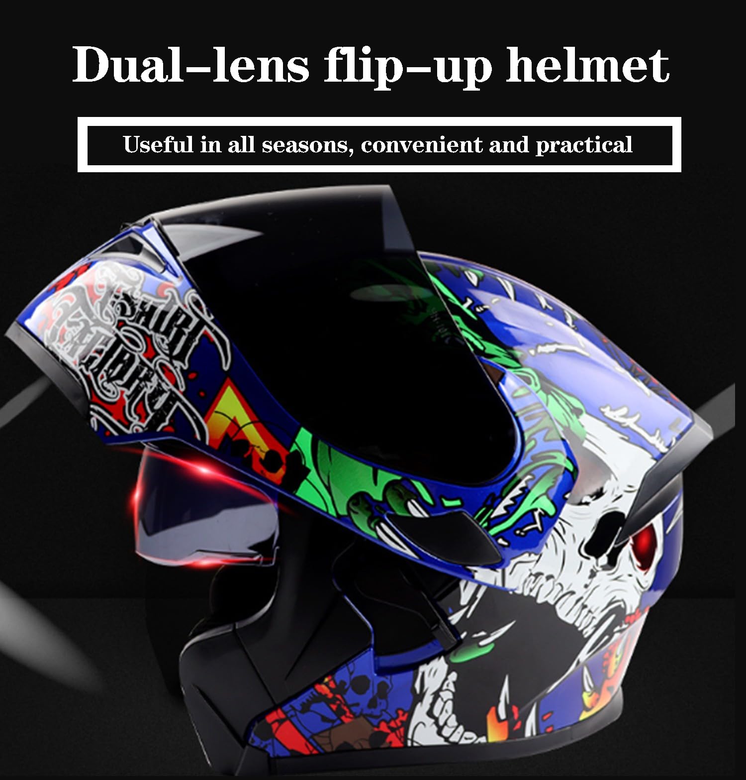 Klapphelm Motorradhelm Integralhelm Mit Doppelvisier Scooter Motorrad Helm Für Erwachsene Männer Frauen Klapphelm Motocrosshelme Rollerhelm Sturzhelm ECEDOT Zertifizierung