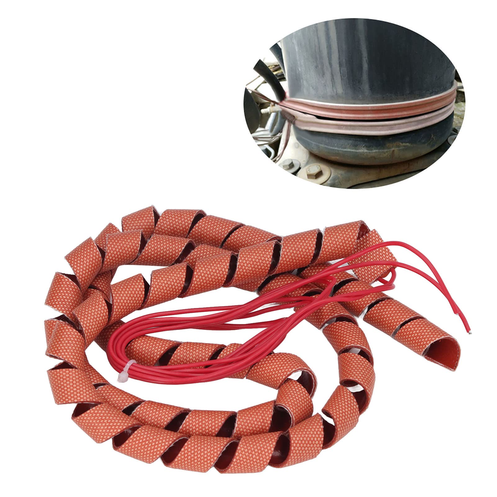 Cinta Calefactora de Silicona en Espiral, Cable Calefactor de 220 V 70 W, Envoltura Calefactora de Tubería de Silicona para Protección contra Congelación, Ajuste en Espiral para Mangueras de