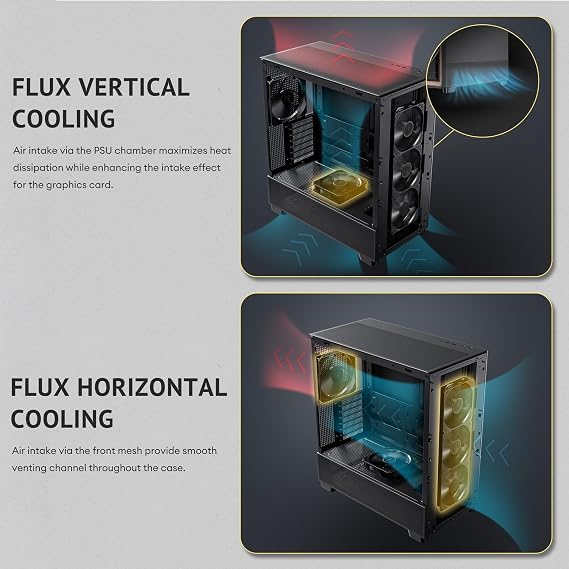 Antec Flux SE Silent PC Case, Sound-Dampening Foam Side Panels for Quiet Operation, Walnut Wood Front Panel, 5 x PWM Fans, USB Type-C, 420mm Radiator Support, Back Connect Ready, E-ATX Mid Tower Case