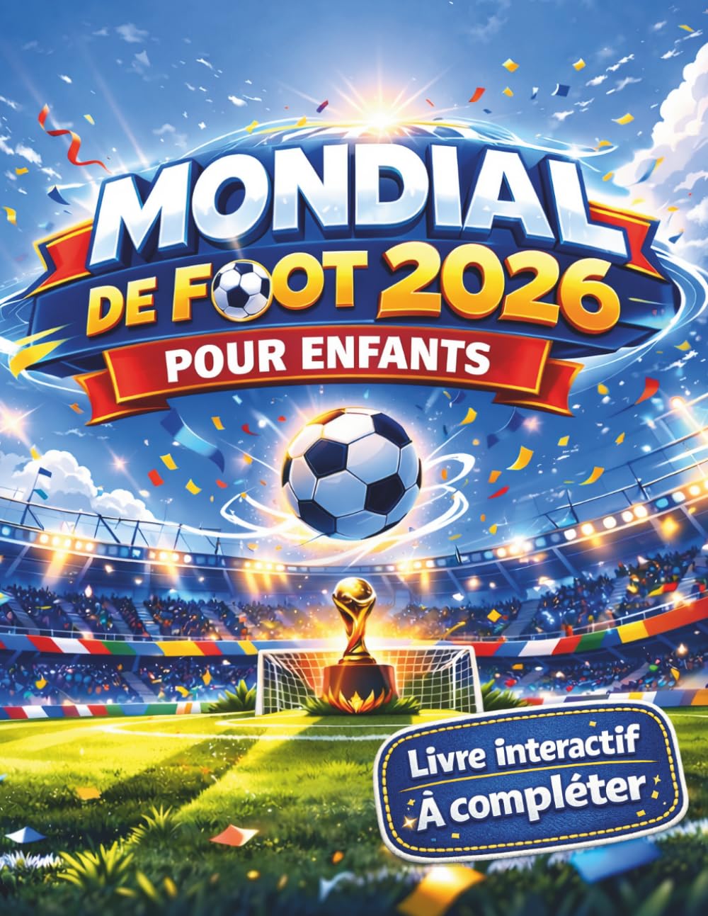 Mondial de foot 2026 pour enfants: Livre interactif à compléter avec tableaux des matchs, phase finale, quiz, coloriages et jeux (destiné aux 7–14 ans)