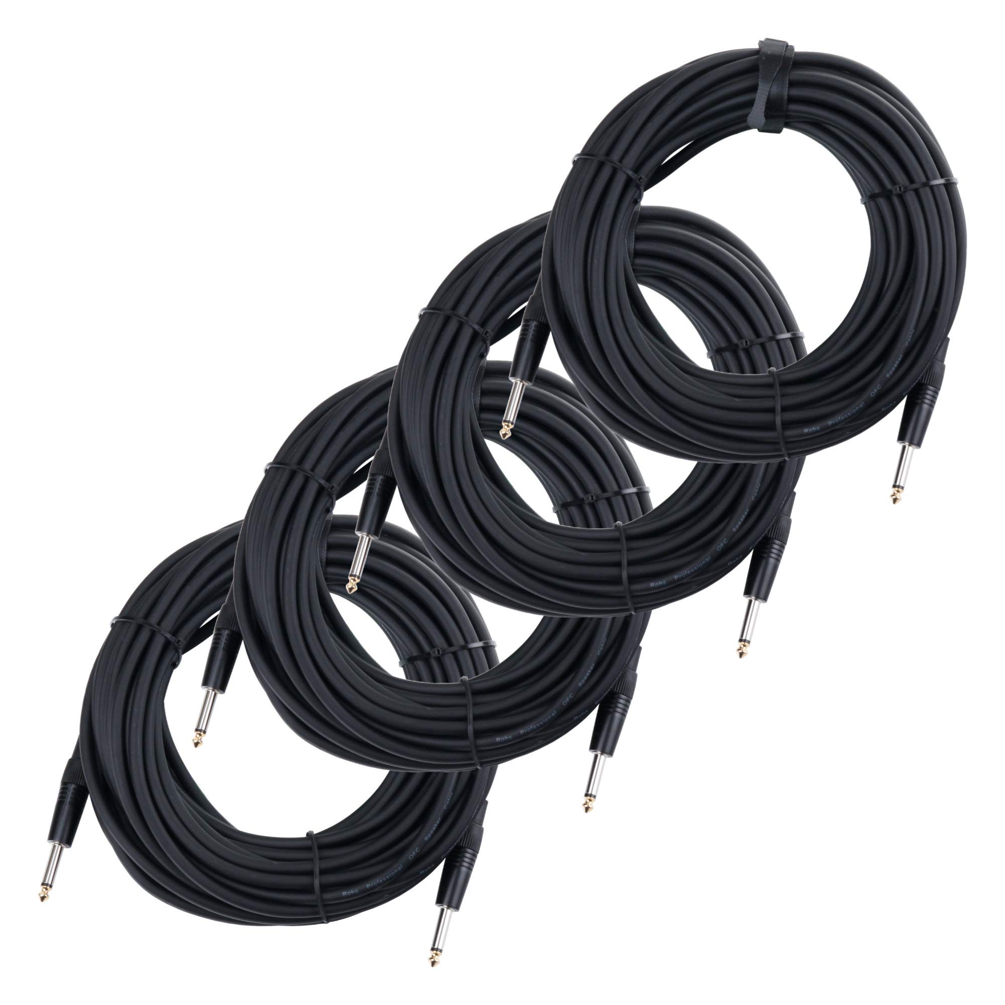 Pronomic 4x Set BOXJ-10 Lautsprecherkabel DJ PA Boxenkabel (Professionelles Boxenkabel, 6,3 mm Klinke, Länge 10m, säure- und ölfest, Spannzangen-Zugentlastung)
