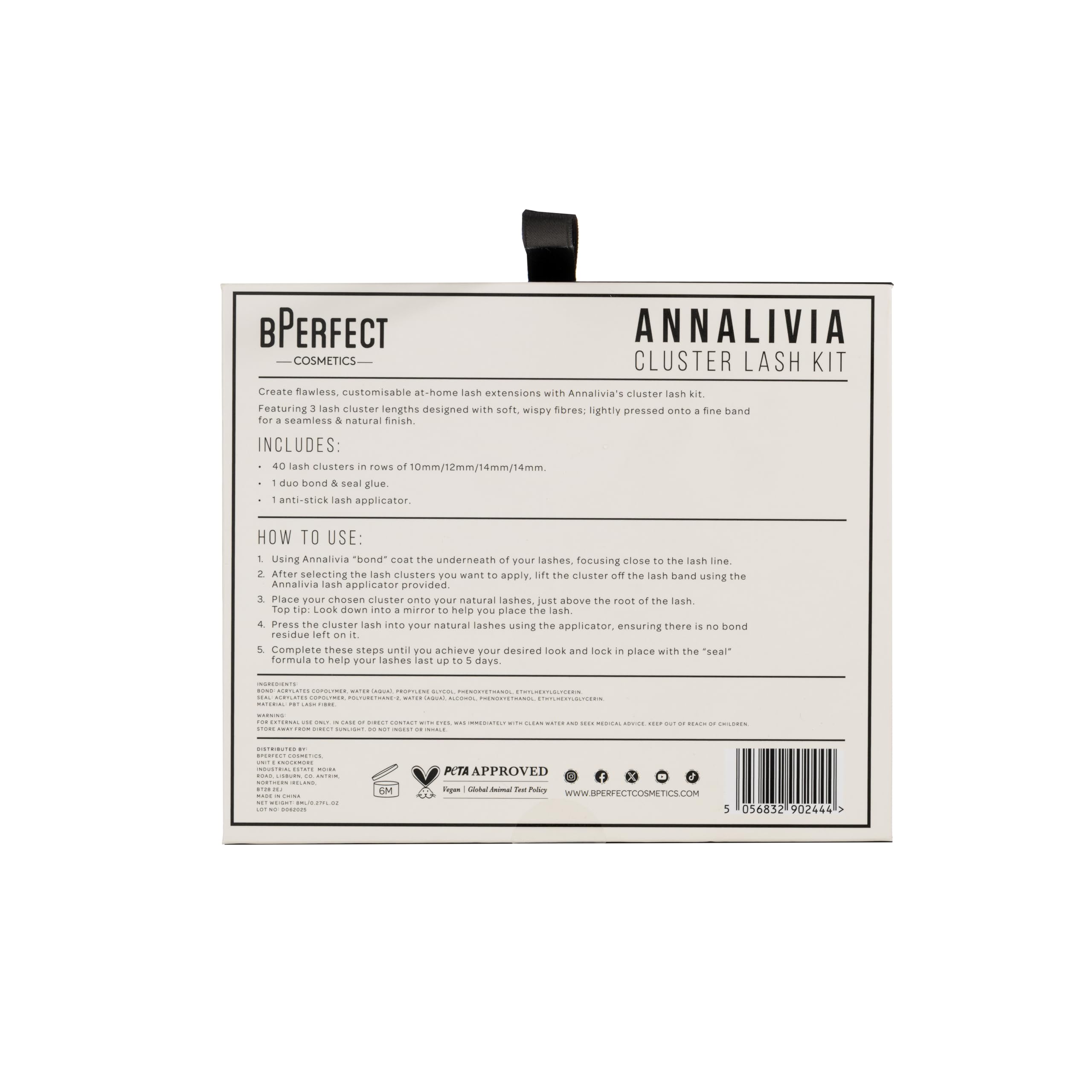 BPerfect Set di ciglia a grappolo Annalivia – Extension per ciglia personalizzabili a casa – ciuffi di ciglia sottili e leggere