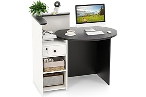 Space-Saving Reception Desk with Sleek Design and Ample Storage