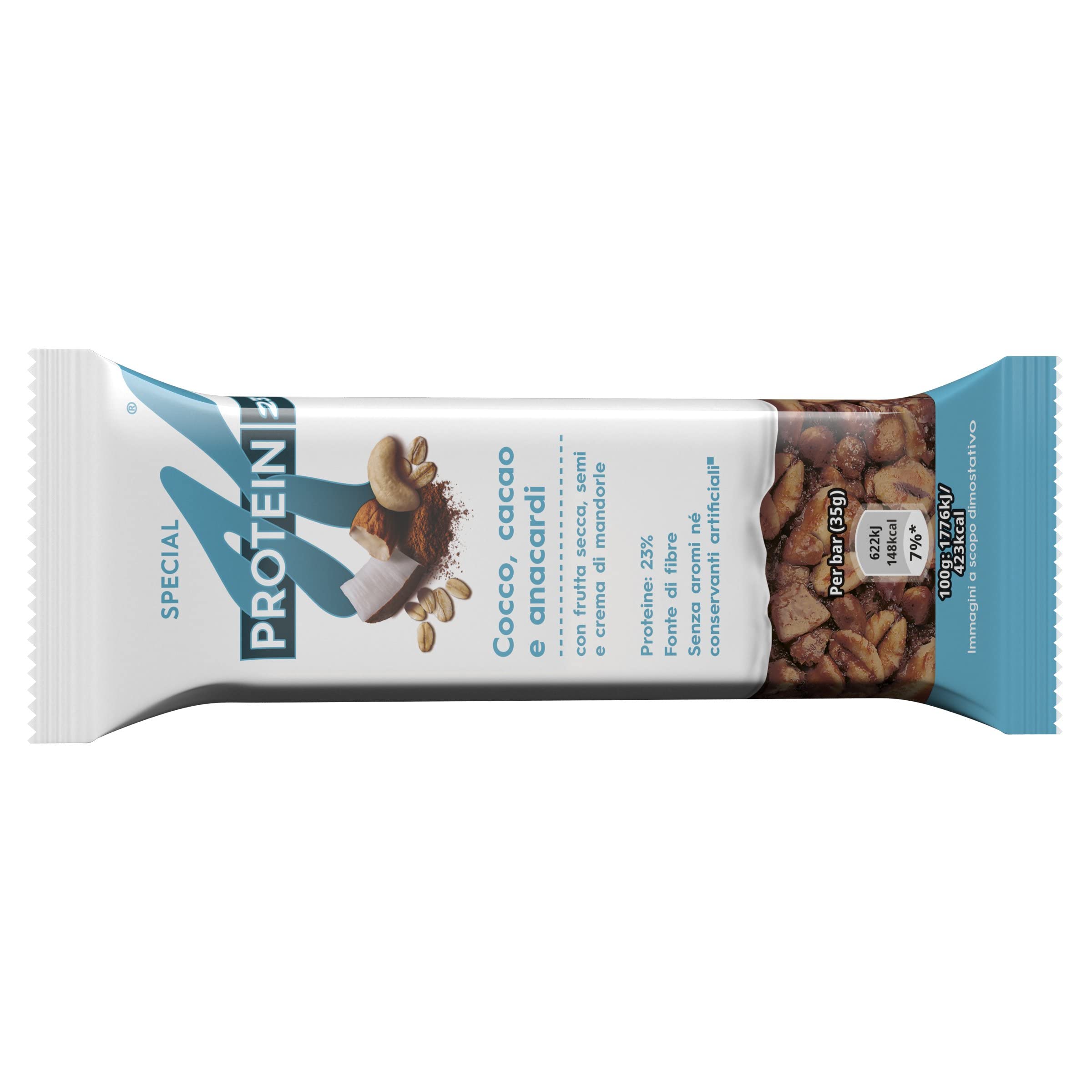Kellogg's Barrette Special K | Protein gusto Cacao, Cocco e Anacardi | Confezione da 18 barrette x35gr