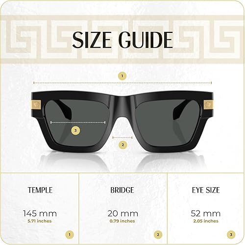 Miniatura 4 de Versace VE4464 Gafas de sol rectangulares para hombre + paquete con kit de gafas de diseño iWear de cortesía