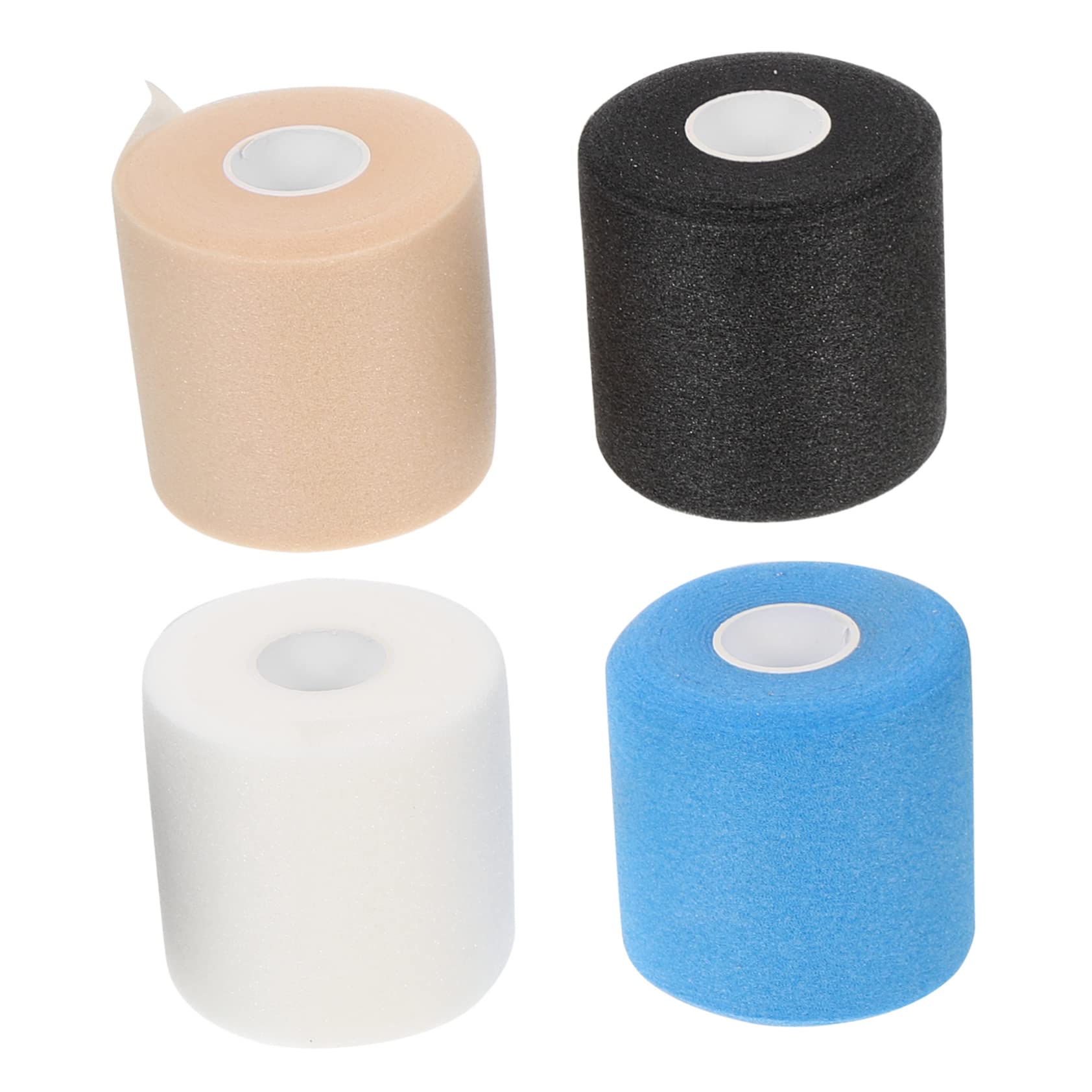 HEMOTON 2 Ensembles Bandes De Protection Élastiques Pour Bandages Emballés Mousse Pour Articulations Peau Blanc Bleu Noir Outil Absorption Des Chocs Et Protection Pour Sport 4 Rouleaux*2
