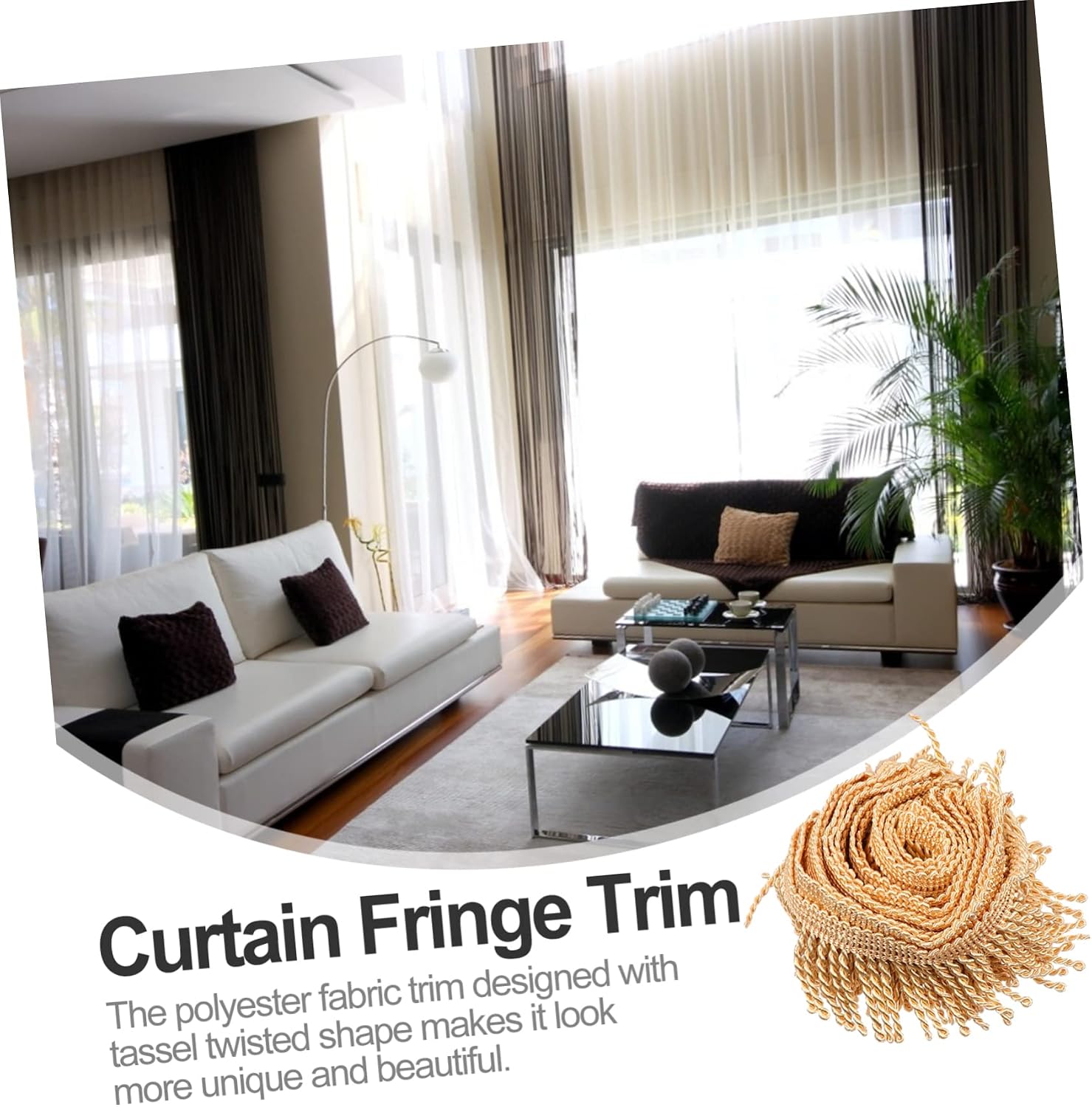 LIFKOME Curtain Fringe Trim Tassel Fringe for Sewing DIY Decor for Edging Curtains and Cushions Fabric Trims for Home Projects