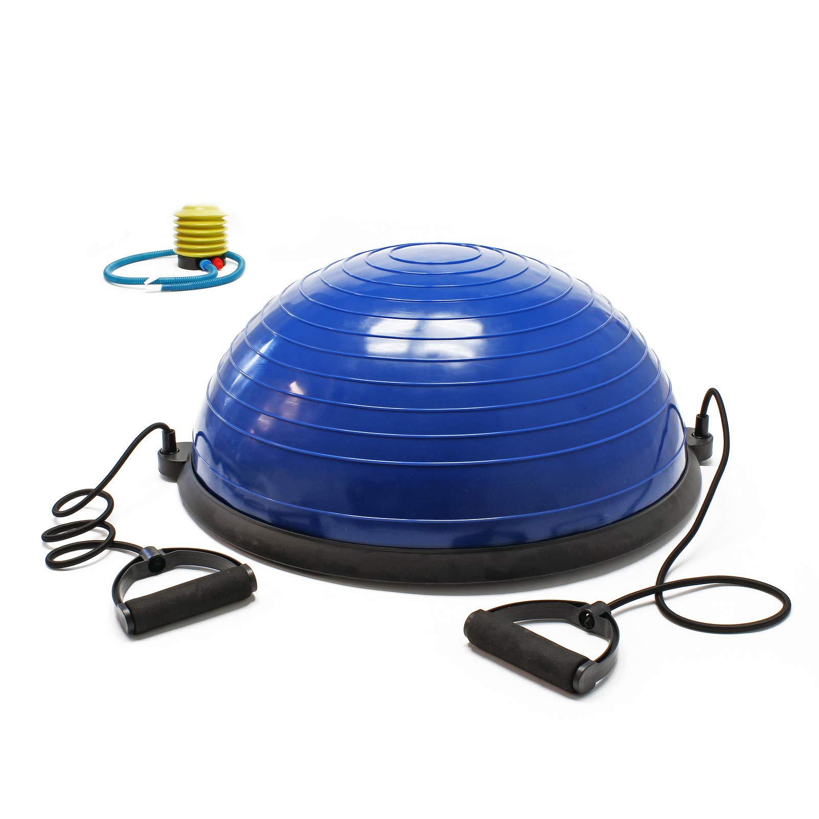Wiltec półpiłka Ø58 cm, wysokość 25 cm, trener równowagi, piłka fitness, poduszka balansowa z taśmami napinającymi do gimnastyki Pilates jogi, treningu równowagi