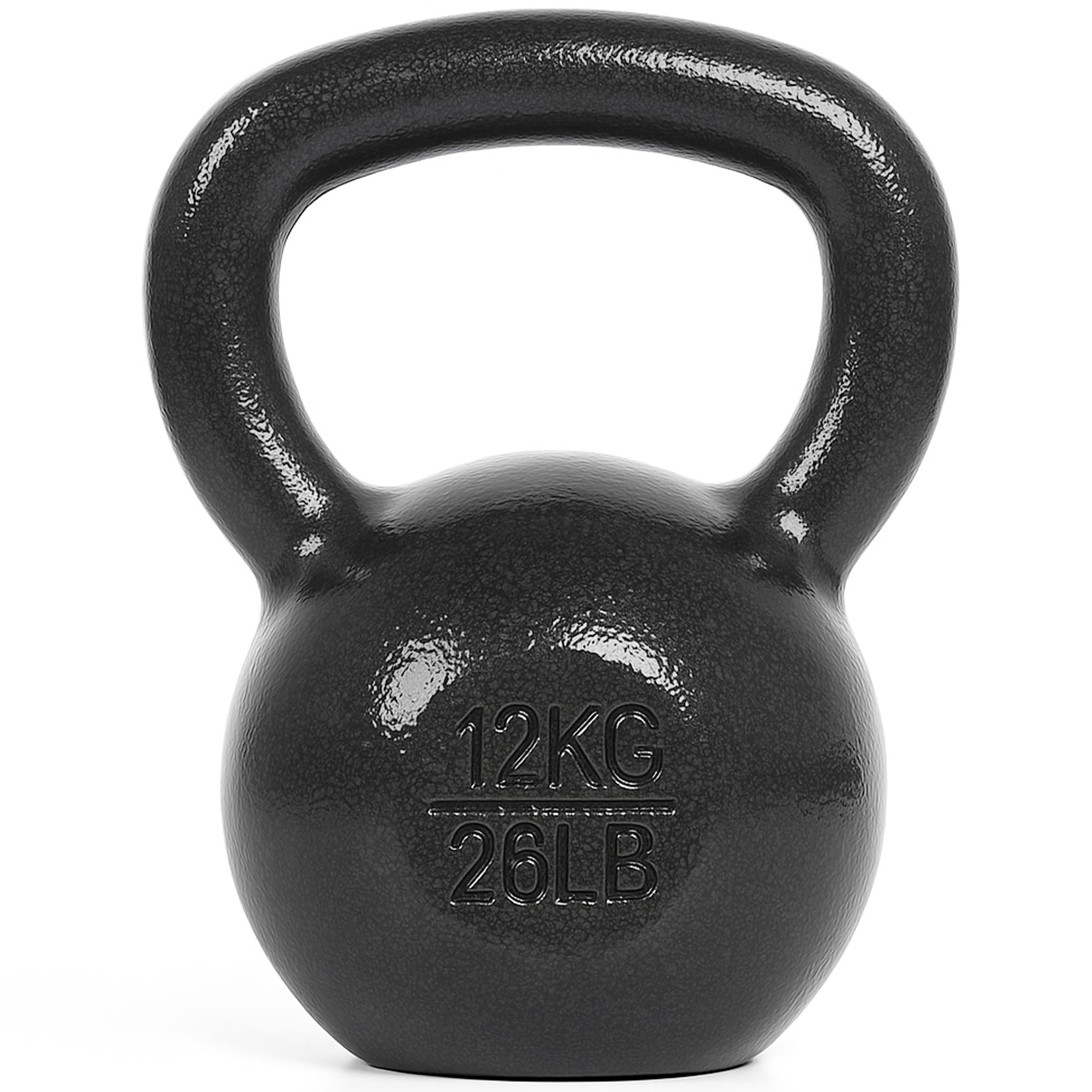 unycos - Kettlebell 12 kg in Ghisa con Rivestimento Resistente, Peso con Impugnatura Ergonomica Antiscivolo, Compatto e Facile da Trasportare per Palestra, Fitness, Bodybuilding, Muscoli (Nero)