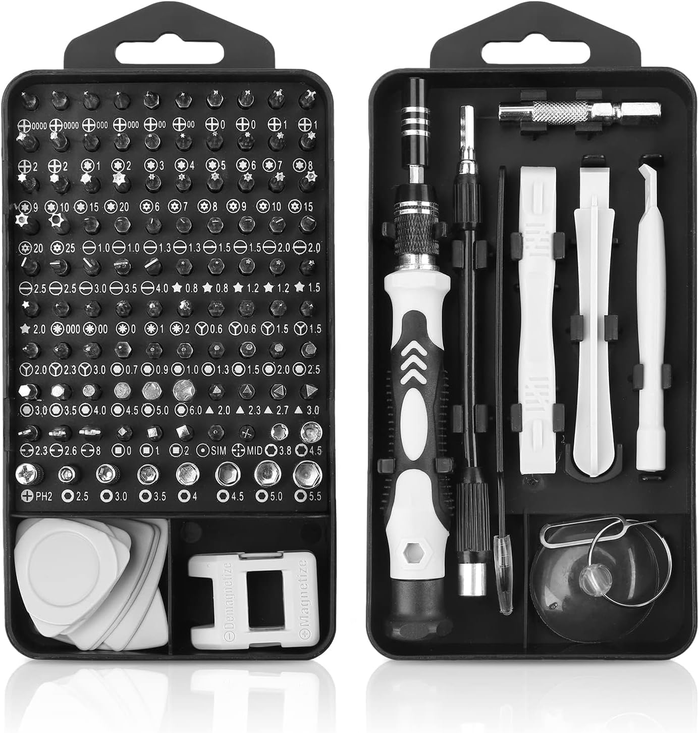 RECTITUDE New Upgraded Precision Screwdriver Set, Professional Grade 115 in 1 Magnetic Repair Tool Kit for Electronics, iPhone, Laptop, PC, Game Mobiles, Watch, Eyeglasses, and DIY Projects, Black