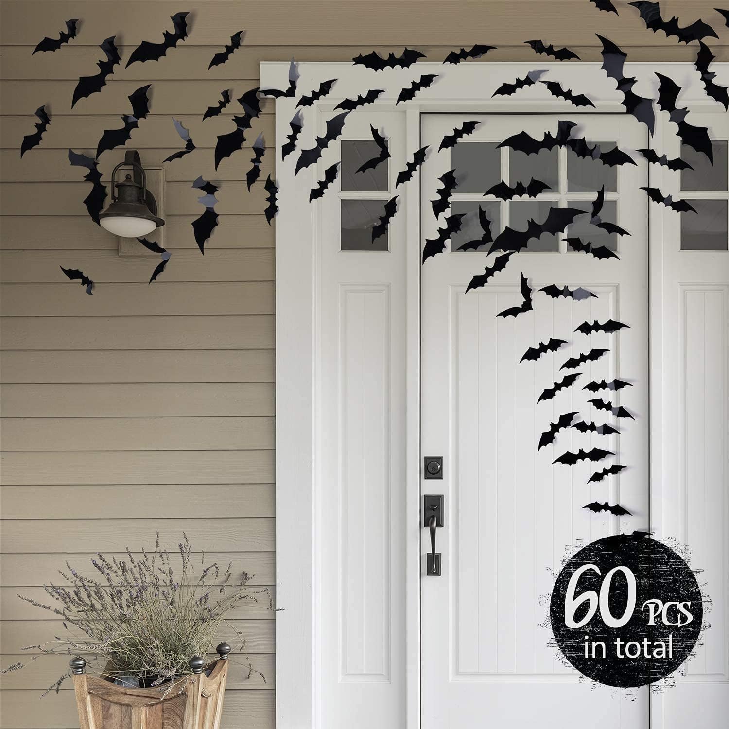 Teegxddy 48 Pezzi Decorazioni Halloween Pipistrelli Adesivi
