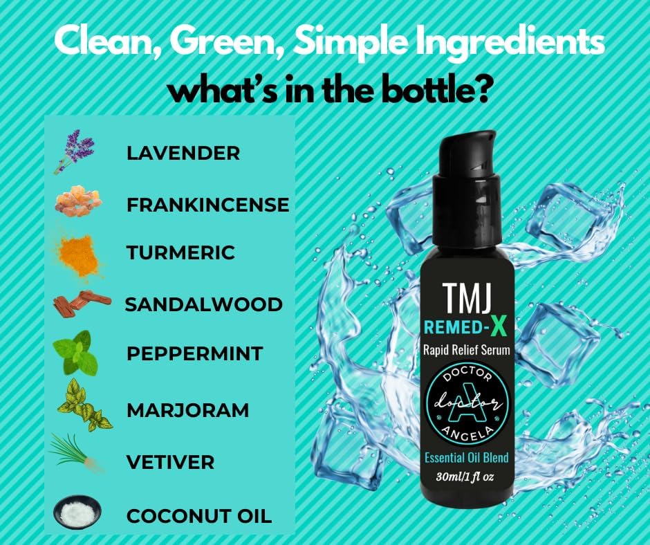 Miniatura 3 de Dr. A's TMJ Remed-X Sérum para aliviar la mandíbula Producto de alivio TMJ Tratamiento de mandíbula y cuello Aceites esenciales naturales