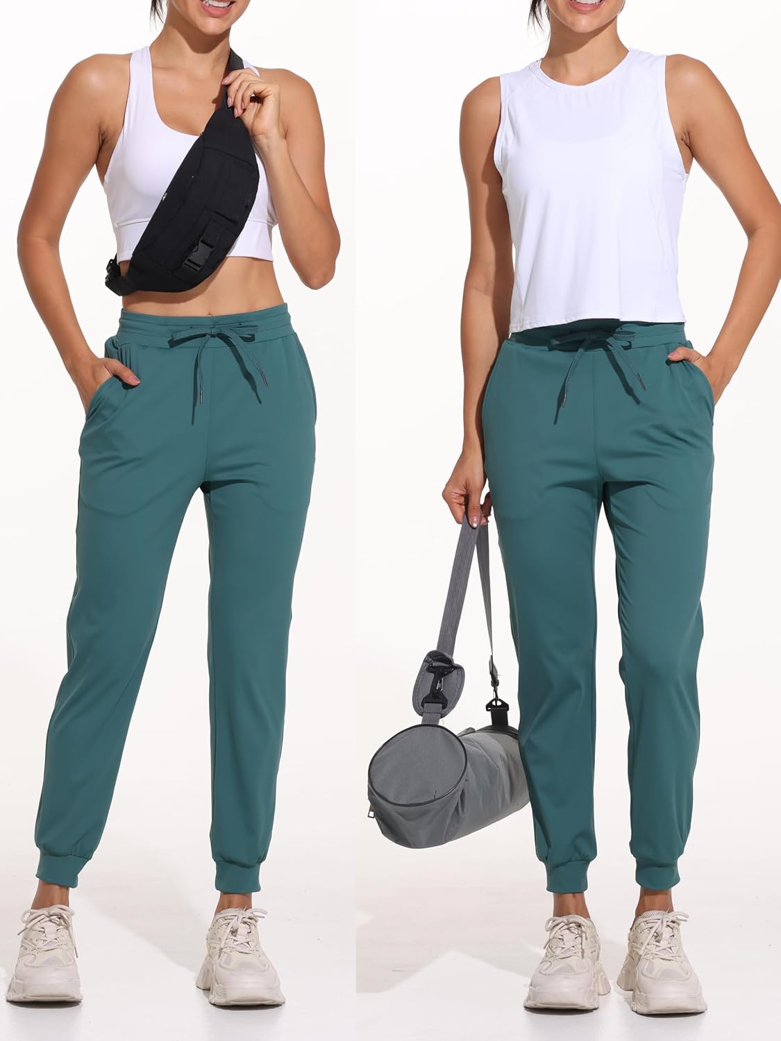 Womens Athletic Joggers Track Pants Gym Wear Workout Running Sweatpants with Pockets Travel Casual Stretch Bottoms - Image 4