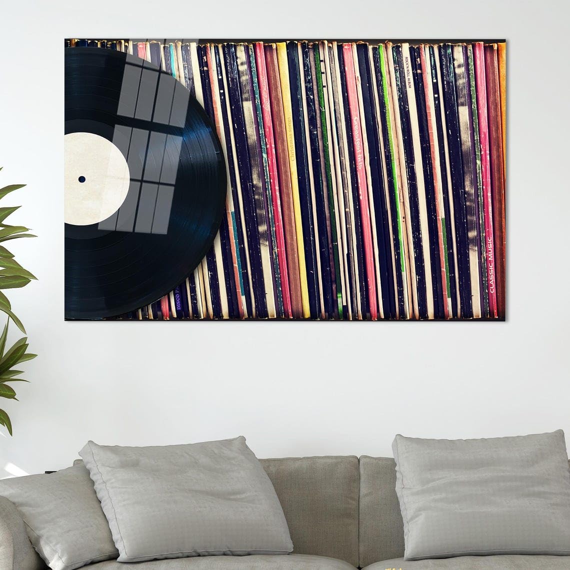 CAOXTART Murales moderni per la decorazione della casa, poster musicali e stampe artistiche da parete, opere d'arte minimaliste su tela (80x120 cm/cornice interna)