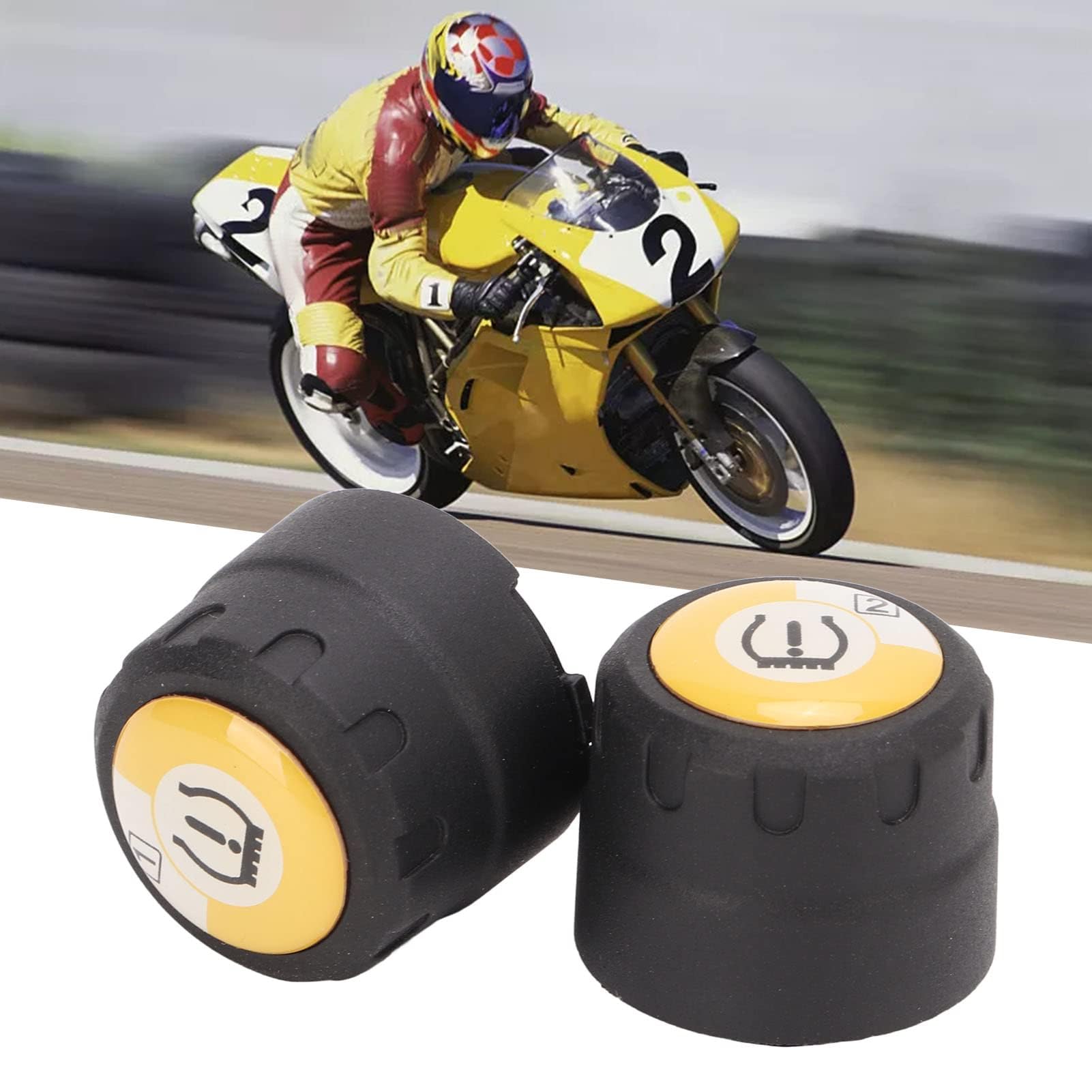 Sensore di Pressione dei Pneumatici, Bluetooth TPMS 2 Sensore Esterno di Monitoraggio della Pressione dei Pneumatici Allarme di Temperatura della Pressione in Tempo Reale per Moto