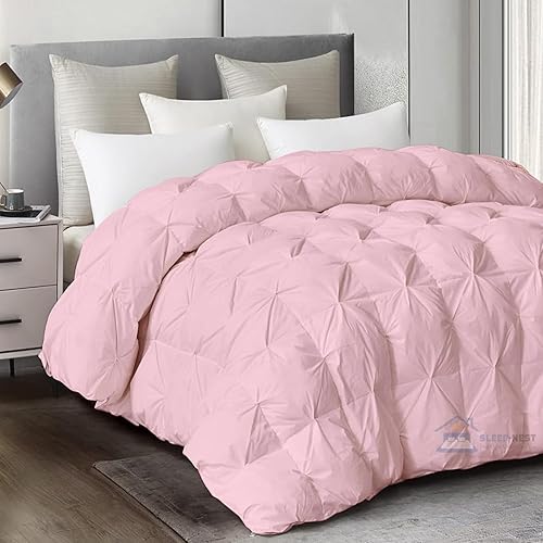 SLEEP-NEST Edredón alternativo para todas las estaciones, tamaño King de 132 x 120 pulgadas, relleno de edredón acolchado suave con 8 pestañas