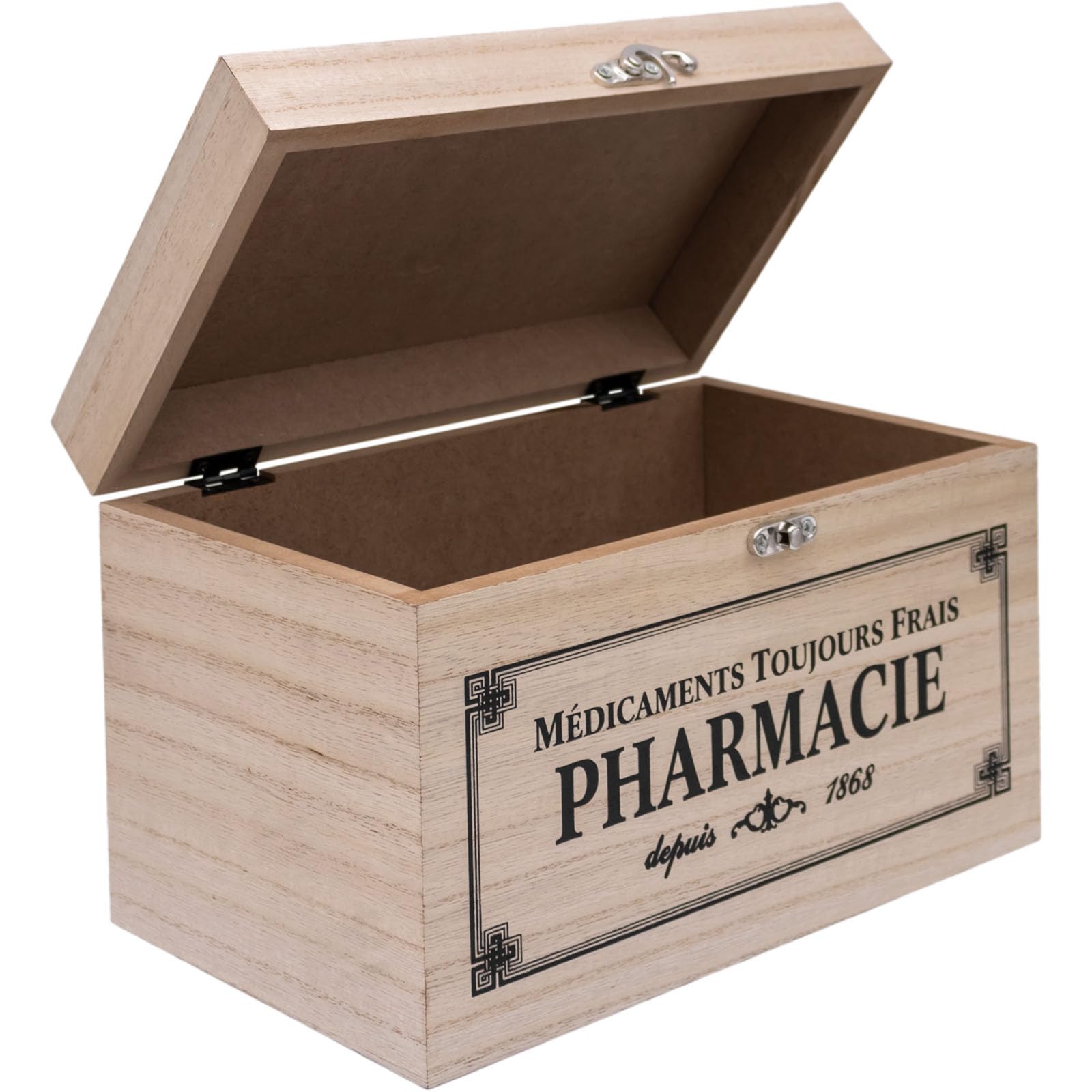 Boîte De Secours En Bois Blanc Style Vintage Maison Des Cadeaux US402 – Rangement Médicaments & Pharmacie