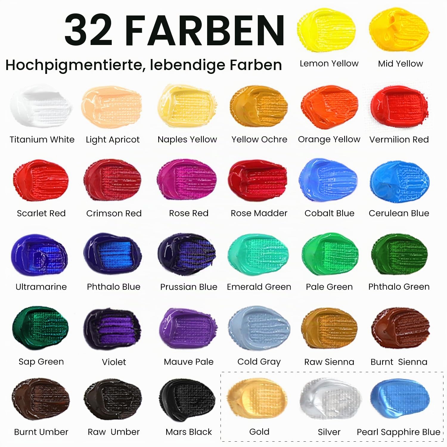 ARTALLY Acrylfarben-Set mit Tischstaffelei, 32 Farben, 69-teiliges Kunst-Set, Leinwandplatten, Pinsel, Malzubehör für Künstler