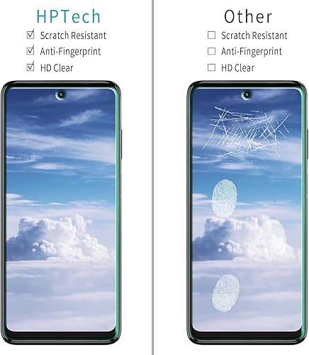 Miniatura 2 de HPTech Protector de pantalla de vidrio templado diseñado para Motorola Moto G 5G (2022), antiarañazos, sin burbujas, compatible con fundas