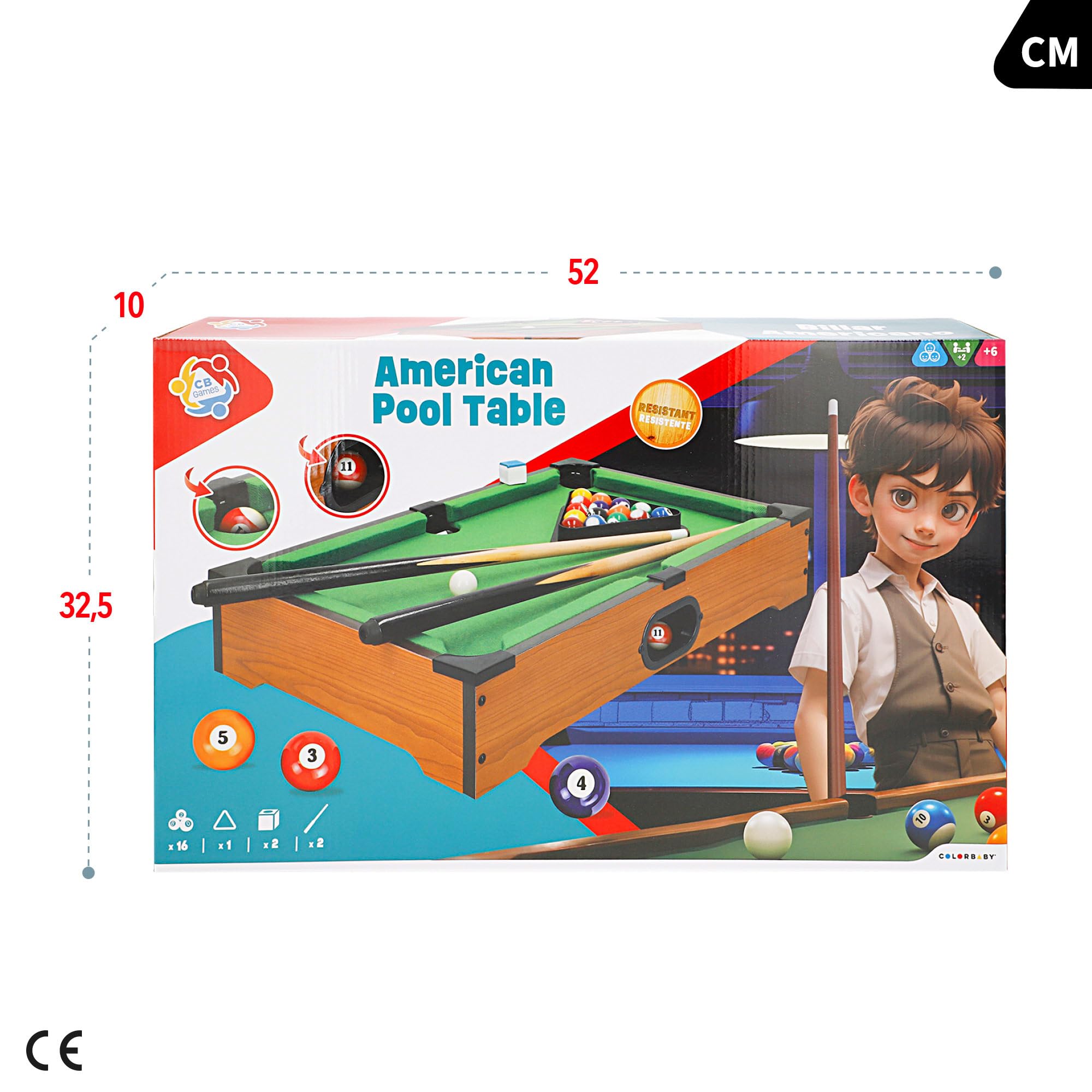 COLORBABY CBGames Kit Billard 51 x 31 x 9 cm