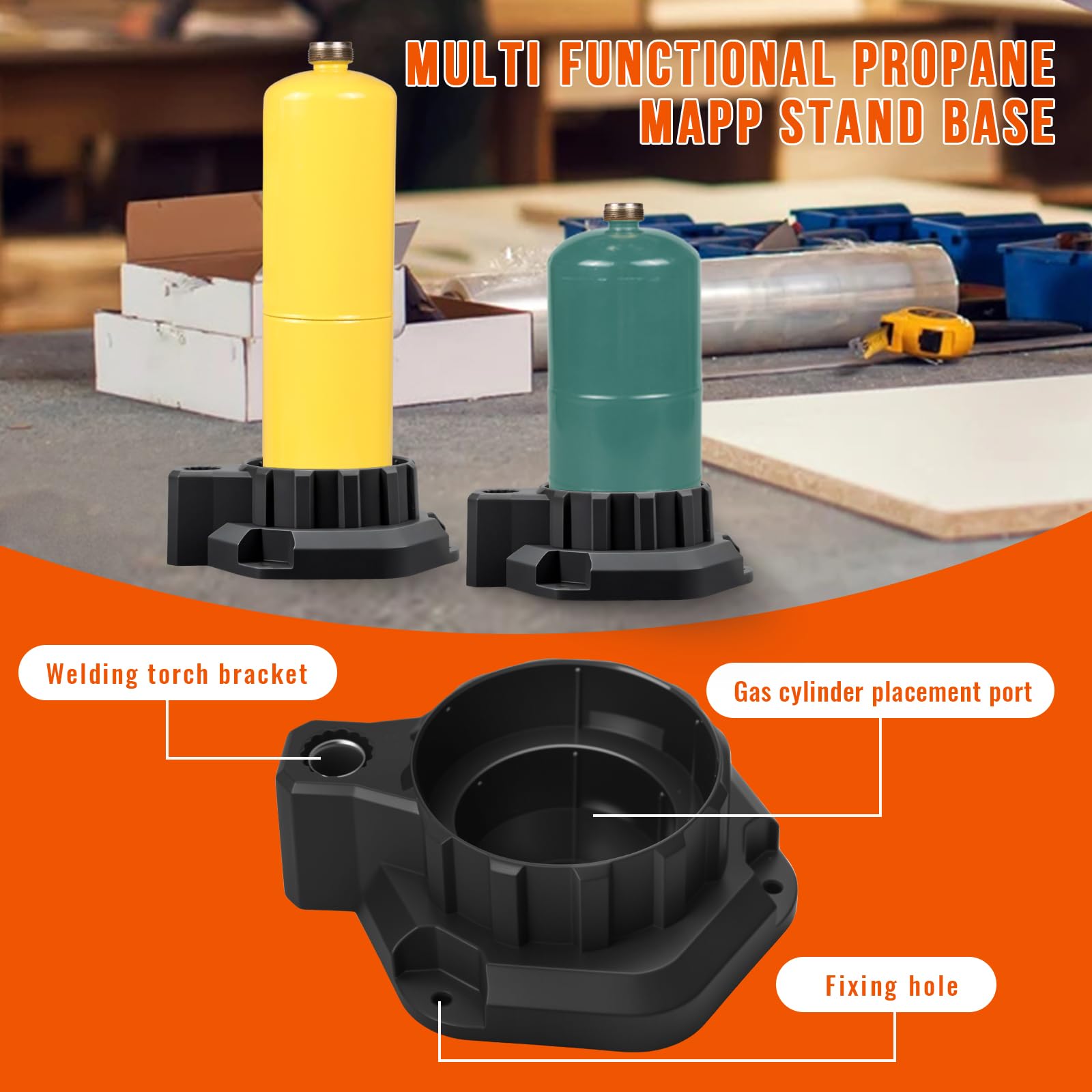 Torcia a propano con tubo da 1,5 m, base e clip per cilindro, torcia a gas per propano e Mapp, kit torcia a gas MAPP per saldatura, saldatura, cottura (non incluso serbatoio del gas)