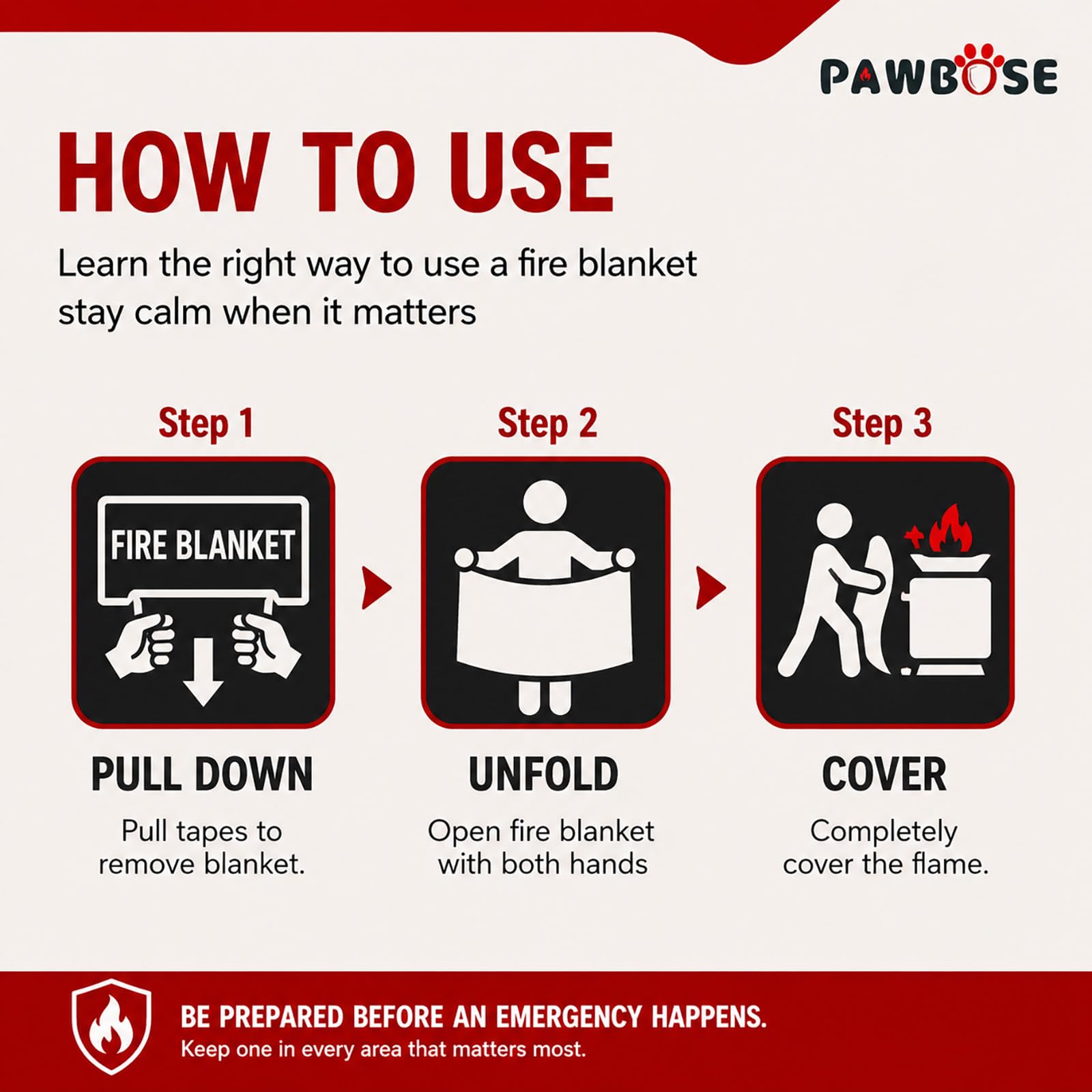 PAWBOSE Manta ignífuga extra grande de 3 x 4 m, de fibra de vidrio, manta ignífuga de alta resistencia para cocina, taller y camping