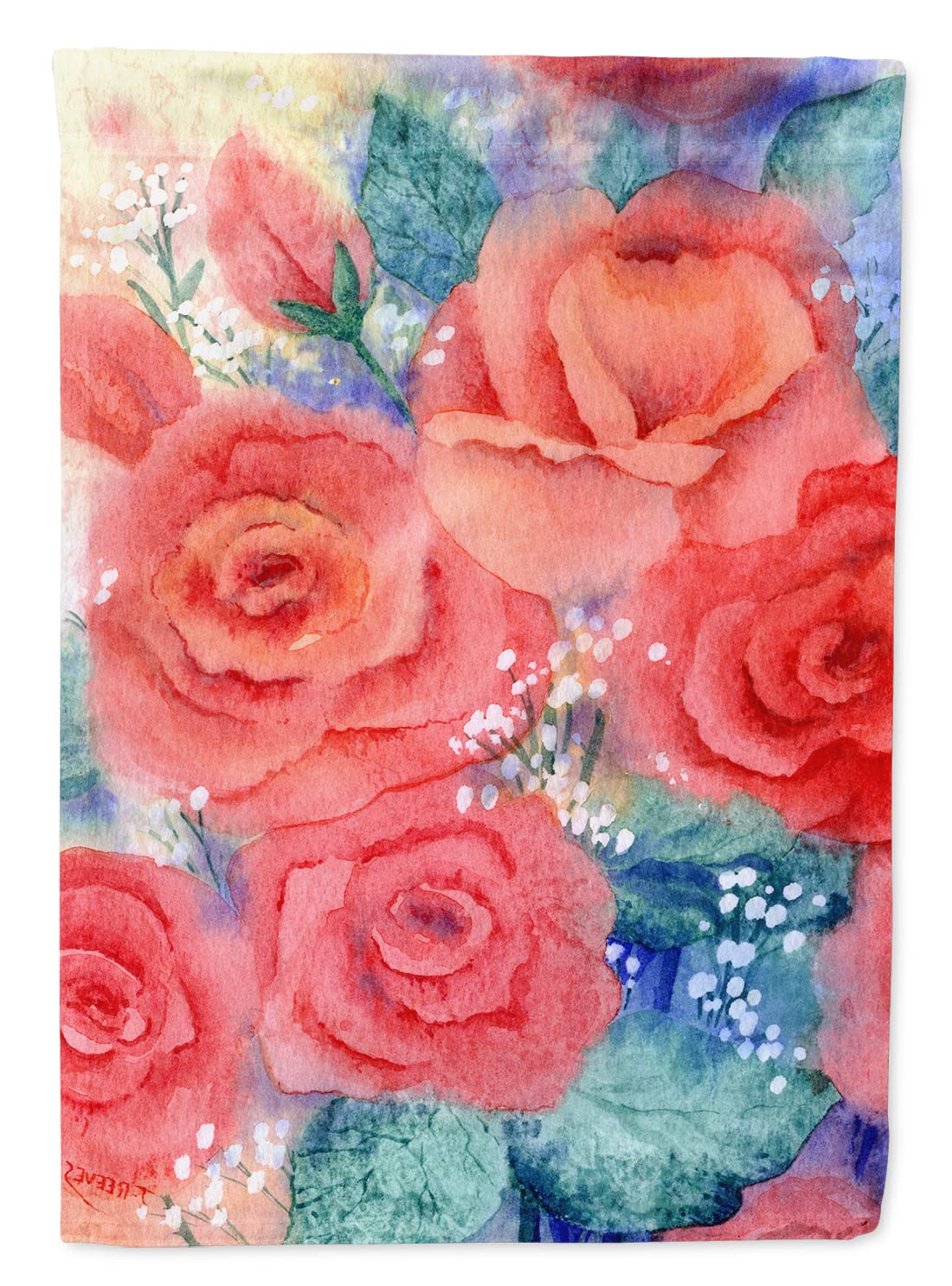 Roses sur Toile Grand Drapeau Lumineux pour Façade Terne