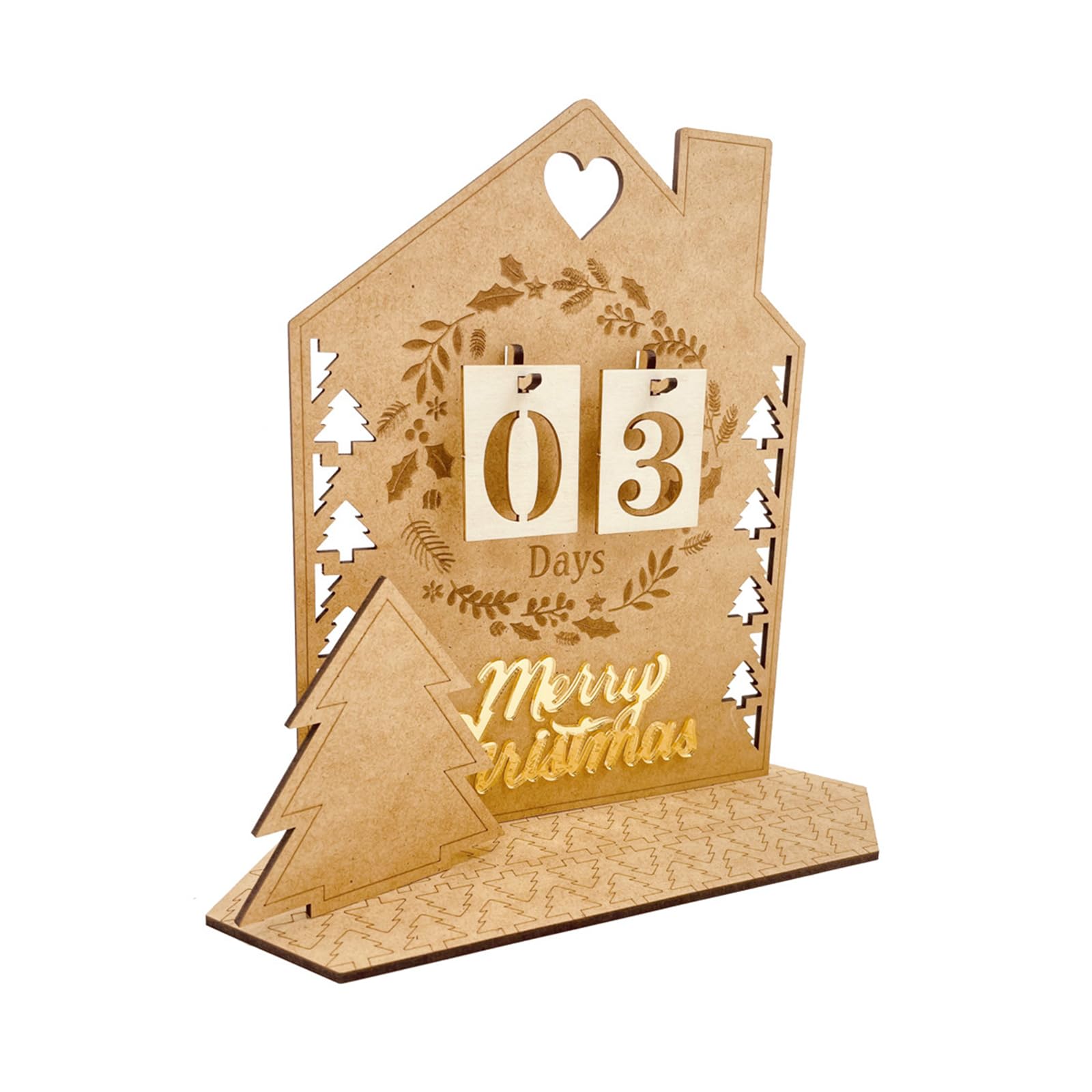 Jazuaiao Christmas House Ornament Countdown Calendar with Fiberboard for Hotel and Mall Decoration Kid Present Gift Farmhouse Ornaments