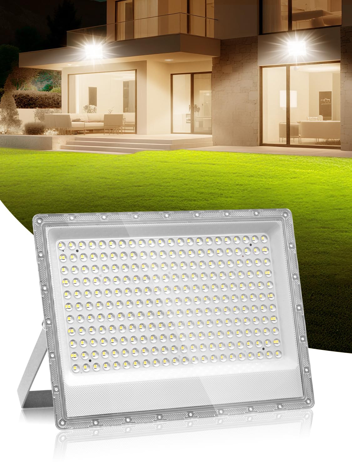 Litglobe LED Floodlight Outdoor 200W,20000LM Super Bright Flood Lights,3000K Warm White LED Security Lights,IP66 Waterproof Work Light,Wall Light for Garden, Yard, Garage, Streets