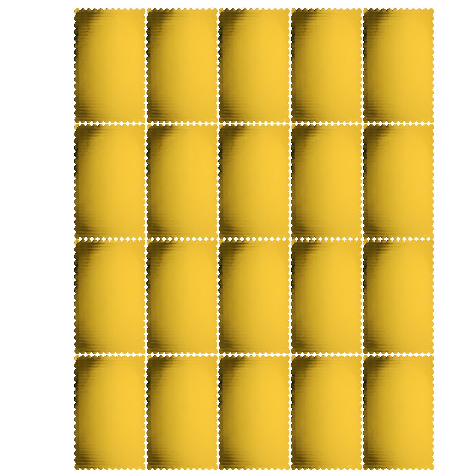 LIFKOME Base Piezas Tartas Corrugado Dorado para Rectangular de Cartón Borde Ondulado, 2mm de Grosor, Paquete de 20 para Exhibición Profesional y Horneado Comercial