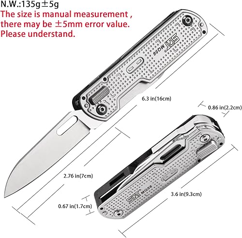 Miniatura 3 de SQT 2056 Cuchillo multiherramienta 13 en 1 con rompecristales, cuchillo de supervivencia para exteriores, camping, senderismo, emergencia, alicates