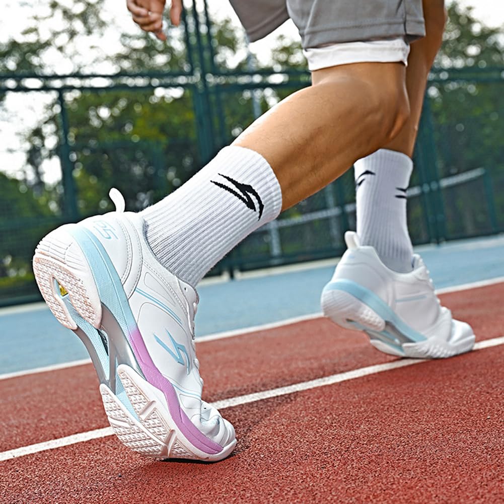 Zapatillas de bádminton Hombre Mujer Ligeras Transpirable Parte Superior Microfibra mediasuela EVA Placa Anti-torsión Suela Goma a Juego para Entrenamiento Diario