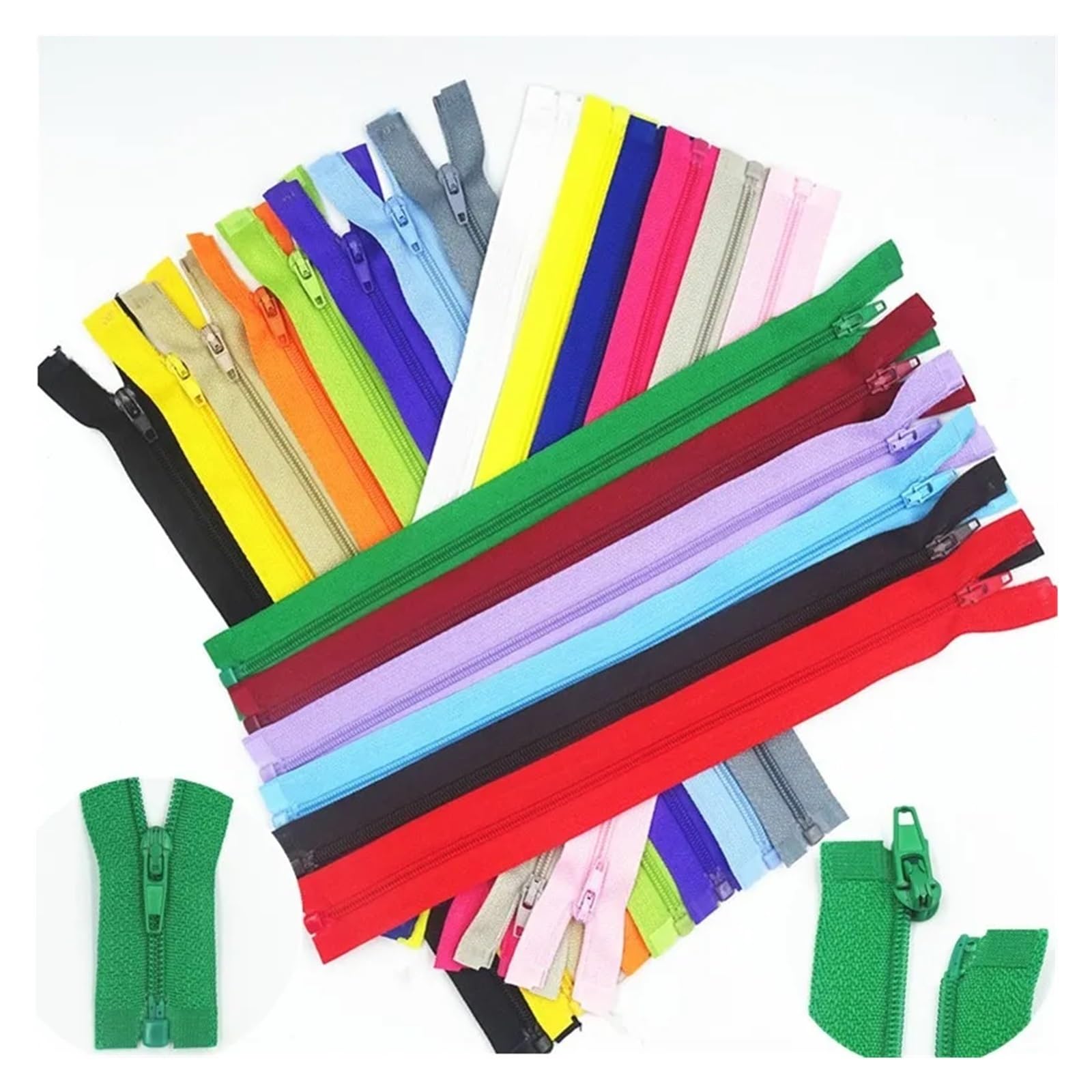 zamki do szycia, 5 szt. zamków błyskawicznych z otwartym końcem o długości 20–60 cm, odpowiednich do szycia odzieży(Yellow,40CM-5PCS)