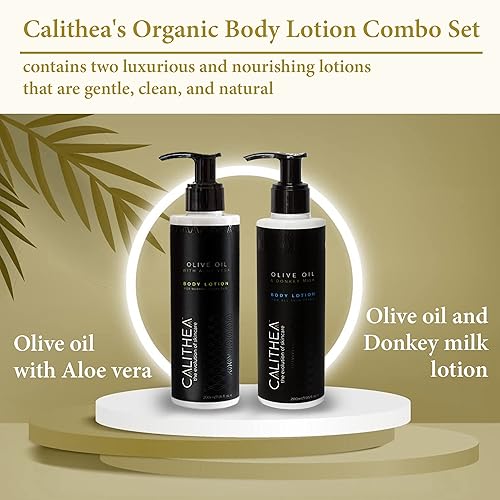 Miniatura 3 de Calithea Body Lotion Dream Duo (juego de 2) - Loción corporal de aceite de oliva con loción de leche de aloe y burro - Crema hidratante e hidratante