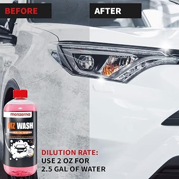 menzerna MZ Wash I Car Wash 1L I Premium Car Shampoo to Remove Dust, Dirt and Grime I Car Soap to Prep for Buffing & Polishing Compounds I Quick Dry and High Shine Finish I with a Tropical Scent