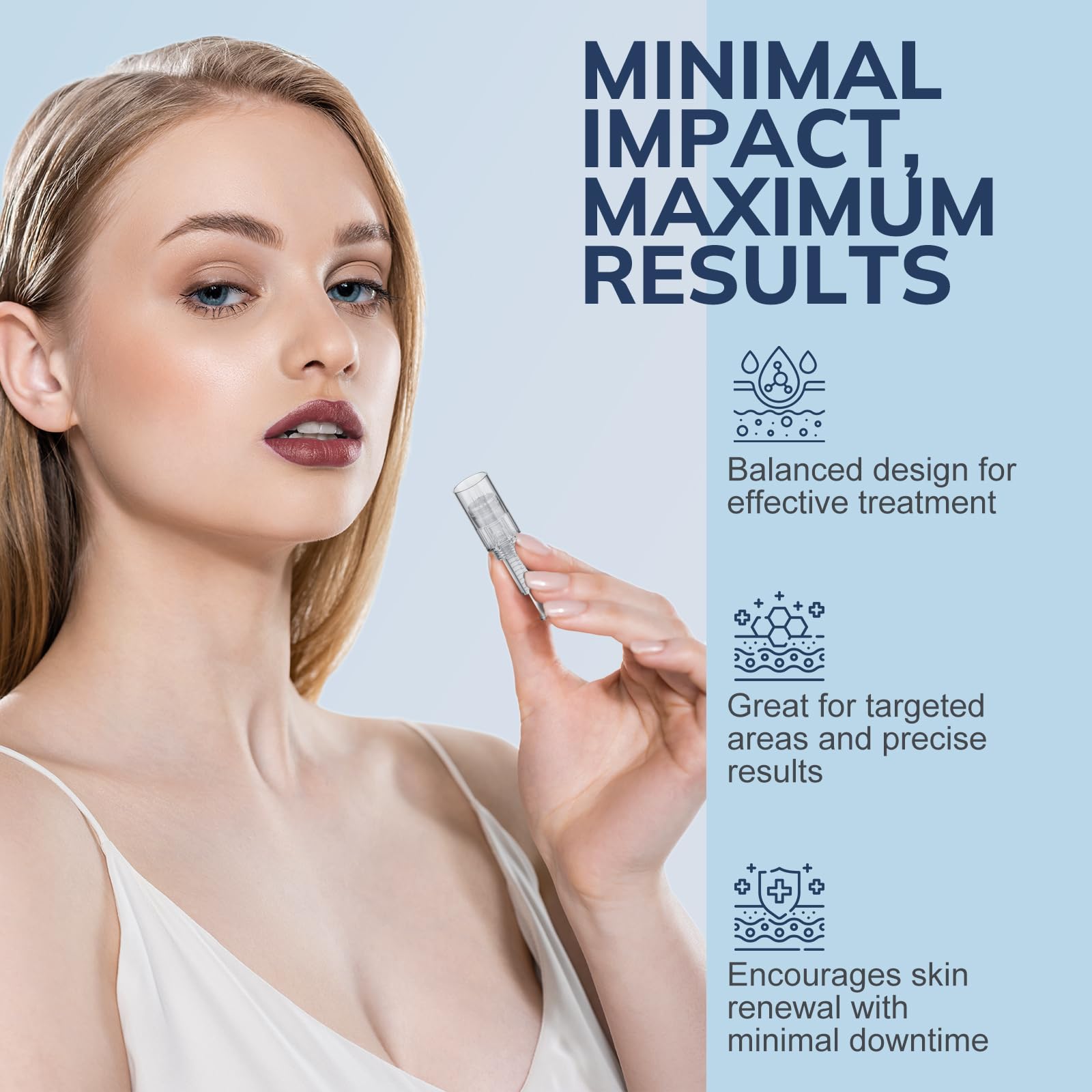 10 Pcs Agujas Dermapen PELCAS Agujas Dermapen 12 Pin Microneedling Dermapen Agujas de Repuesto Derma Pen Eléctrico para el Cuidado de la Piel