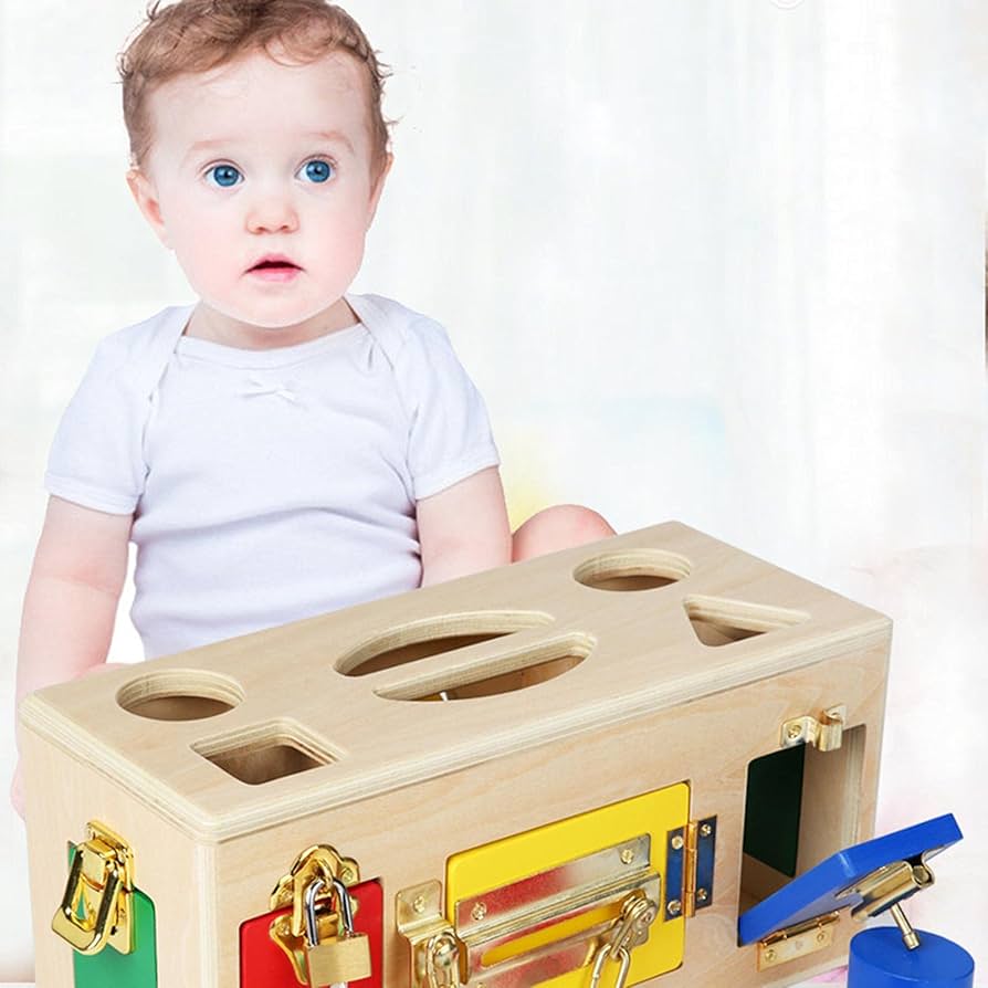 Amazon.co.jp: モンテッソーリロックボックスおもちゃ、学習教育