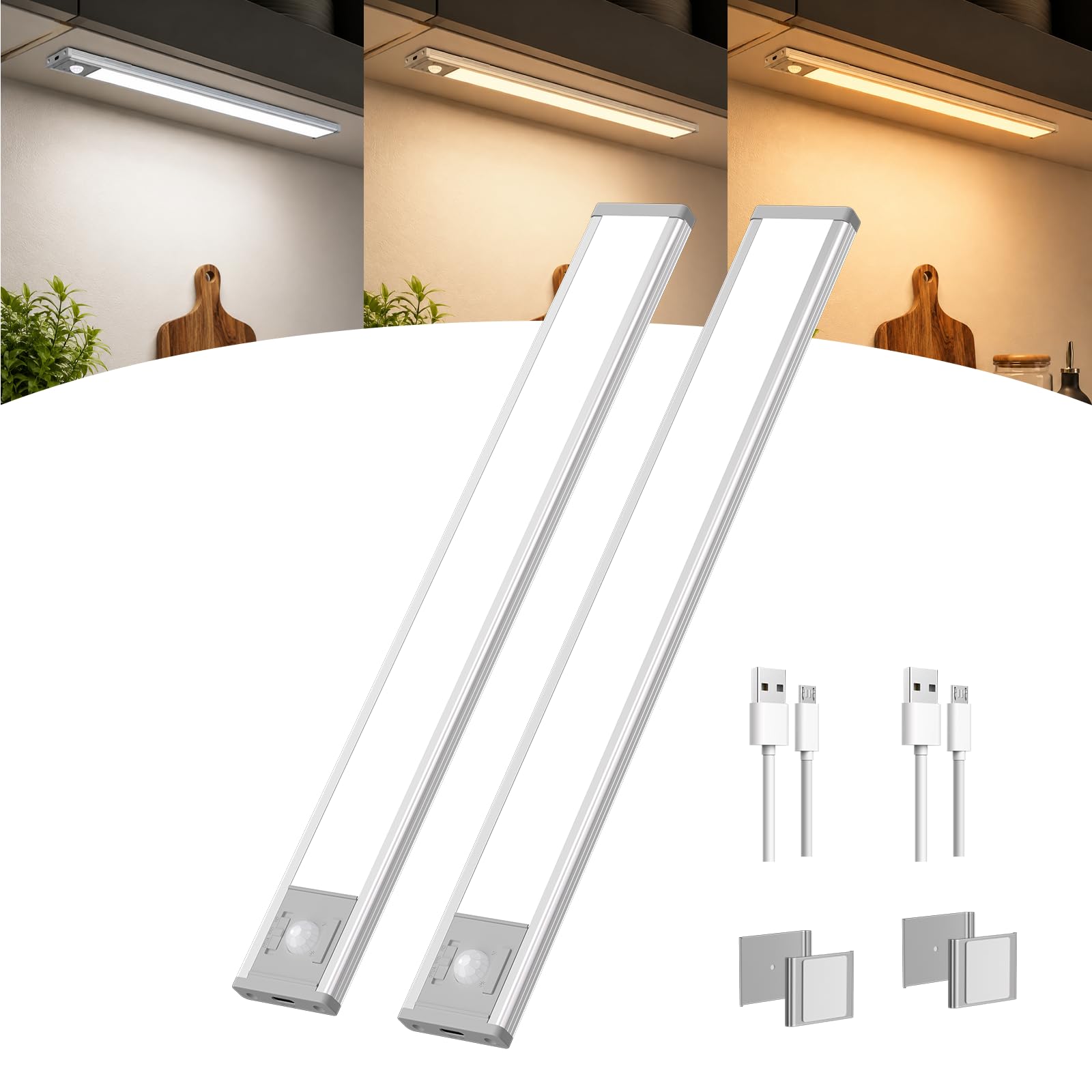 GOODEA 150LM 30cm Under Cabinet Kitchen Lights Motion Sensor, 3CCT, Thinner