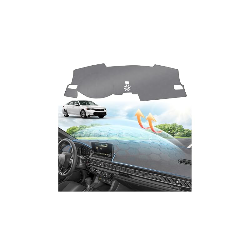 Capa para painel Sunsdrew cinza compatível com Honda Civic 2022-2026, 11ª geração