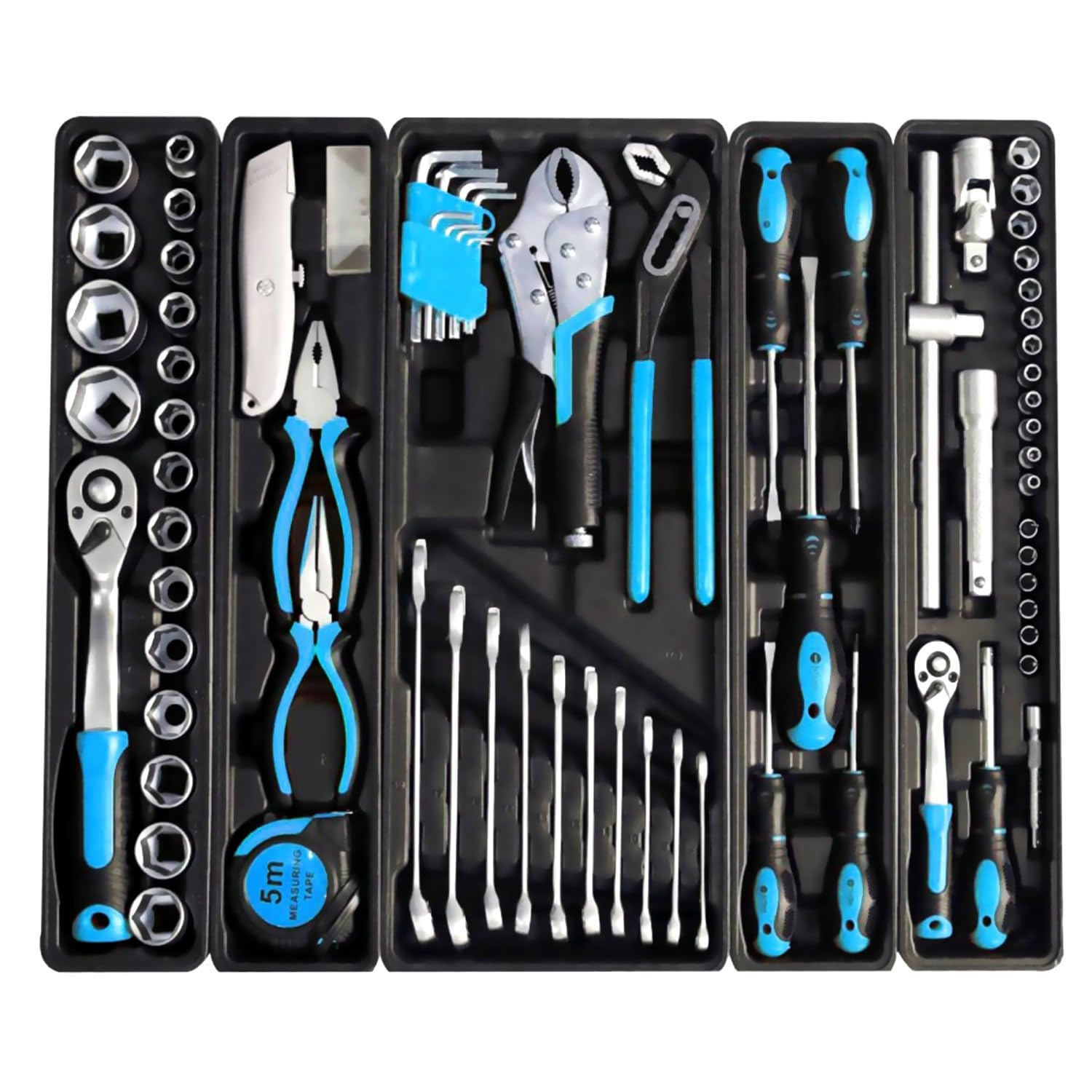 Caisse à outil Kraft Müller KM-85PCS en métal ultra résistante 85 outils Chrome Vanadium, Tournevis, Pince