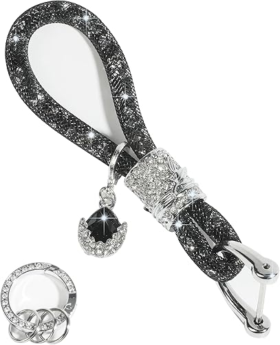 Llavero de automóvil, llavero de automóvil, accesorios de automóvil brillantes para mujeres, llavero de cristal con purpurina, llavero de automóvil