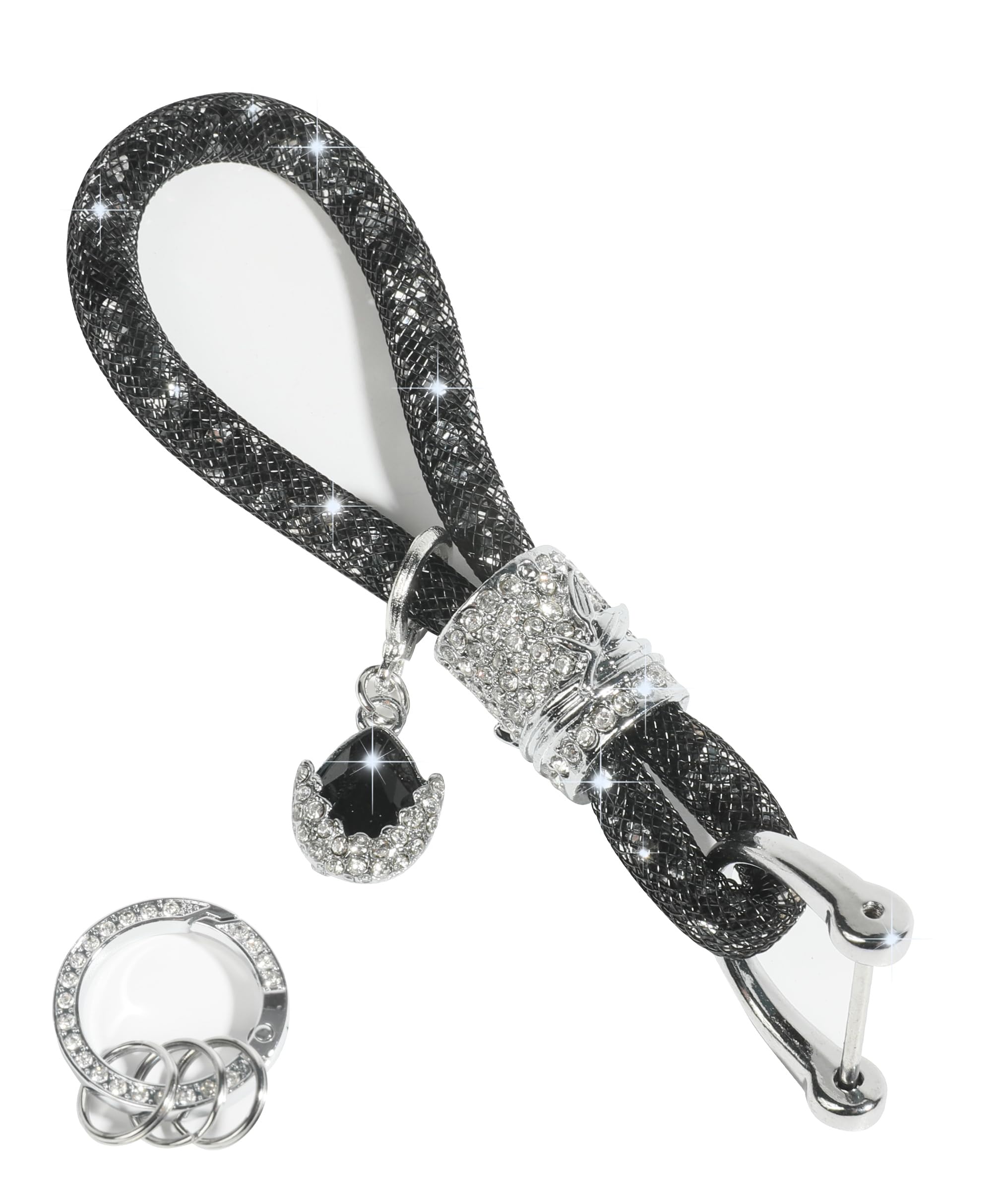 RACOONACar Key Chain,Car Keys Keychain,Bling Car Accessories for Women,Crystal Keychain Car Key Chains Glitter Key Ring