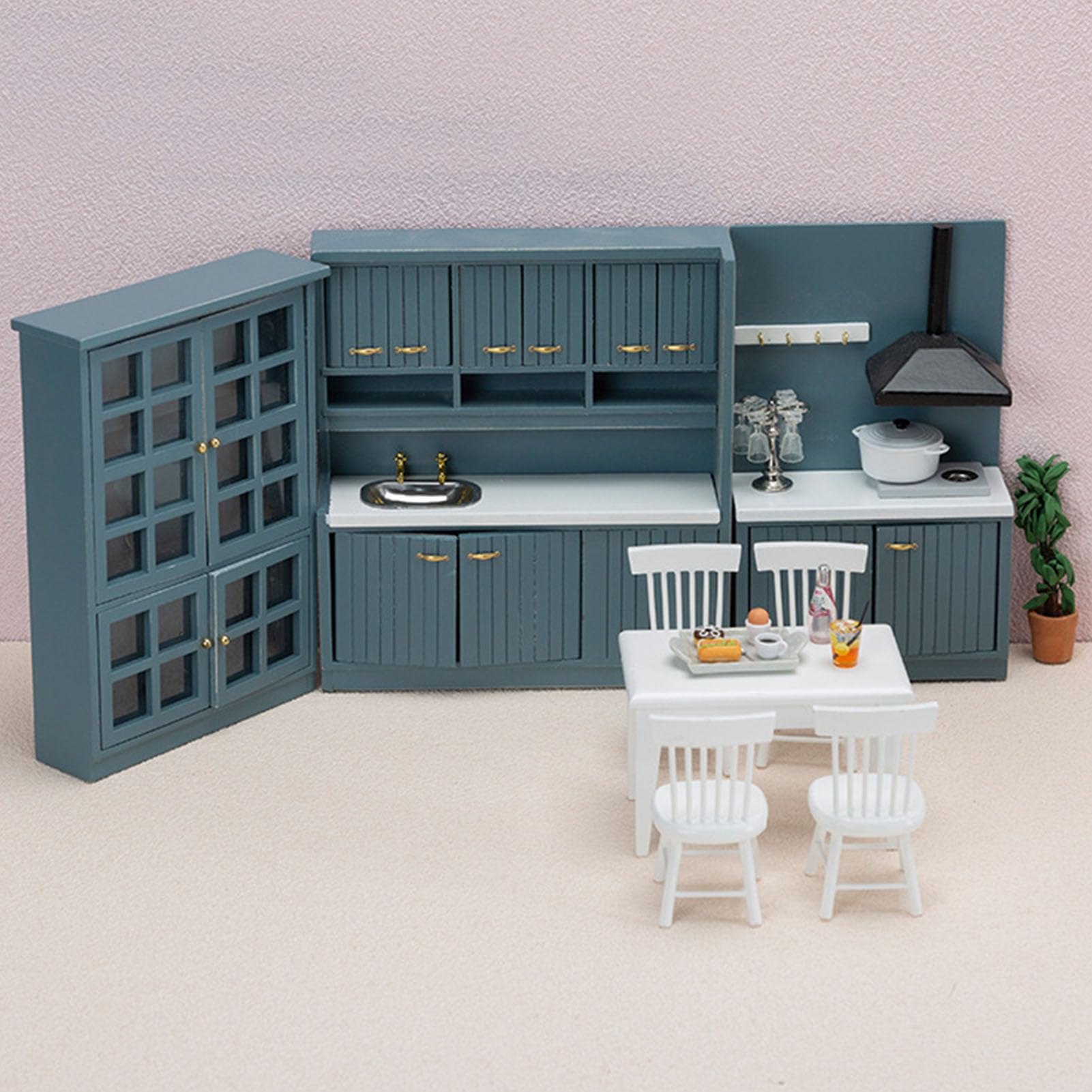 Cosiki Miniature Kitchen Cabinet 1:12 Scale Durable