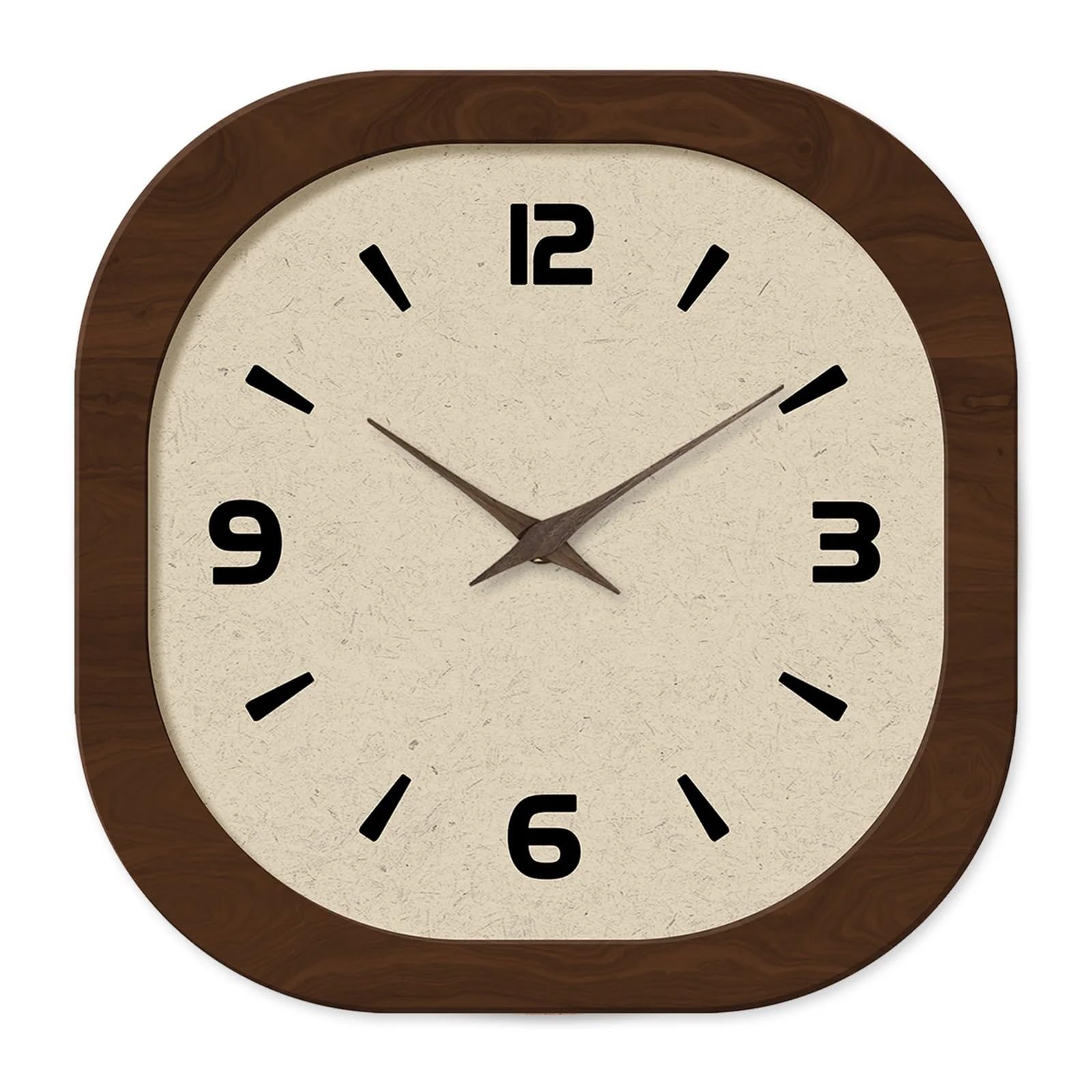 BDFJEDS Wall Clock Retro Square Simple Pattern Wooden Wall Clock Home Decoration Silent Quartz (Without Battery)(12 Inch)